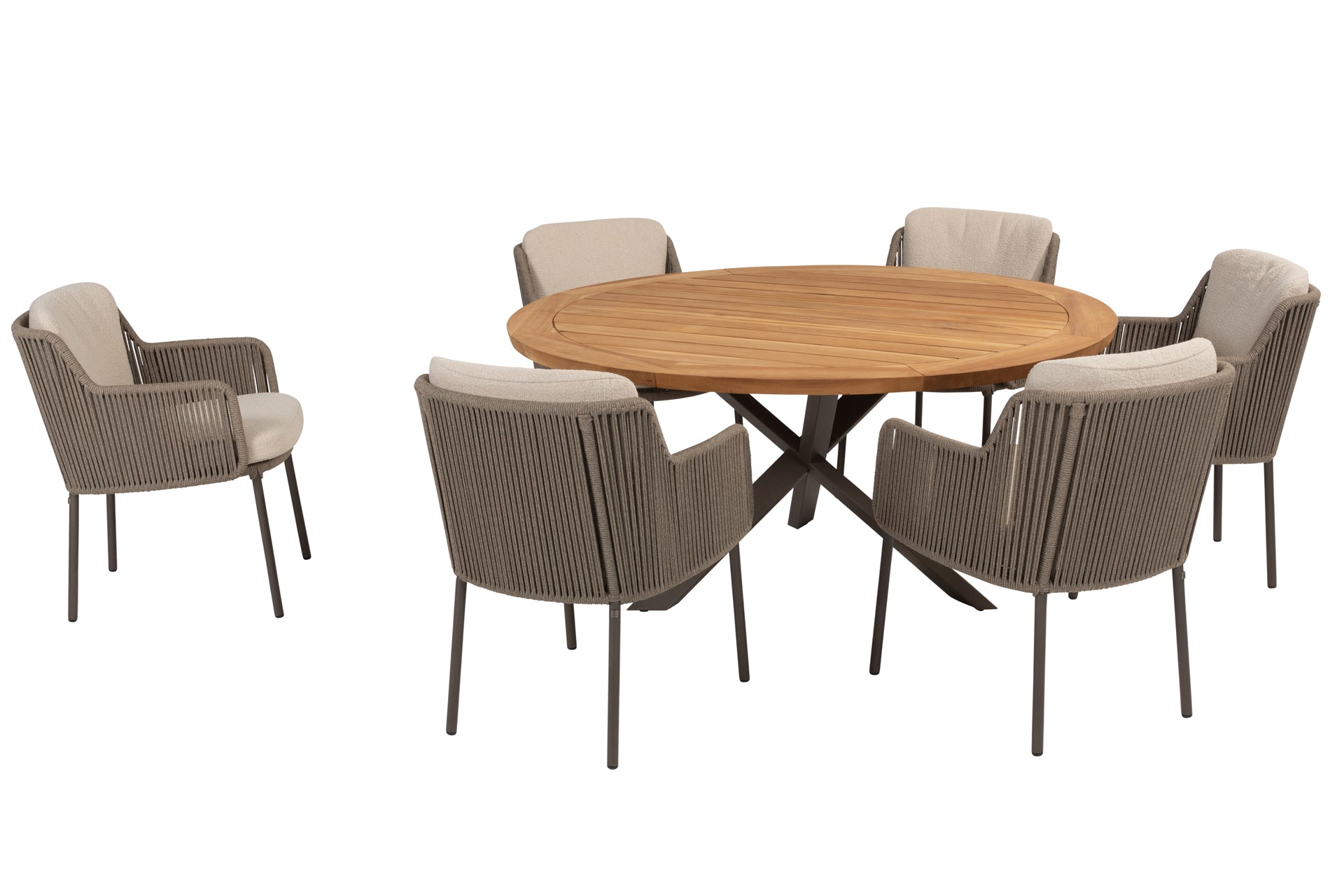 Bernini dining set with Prado dining table 160cm Terre legs - Complete Set