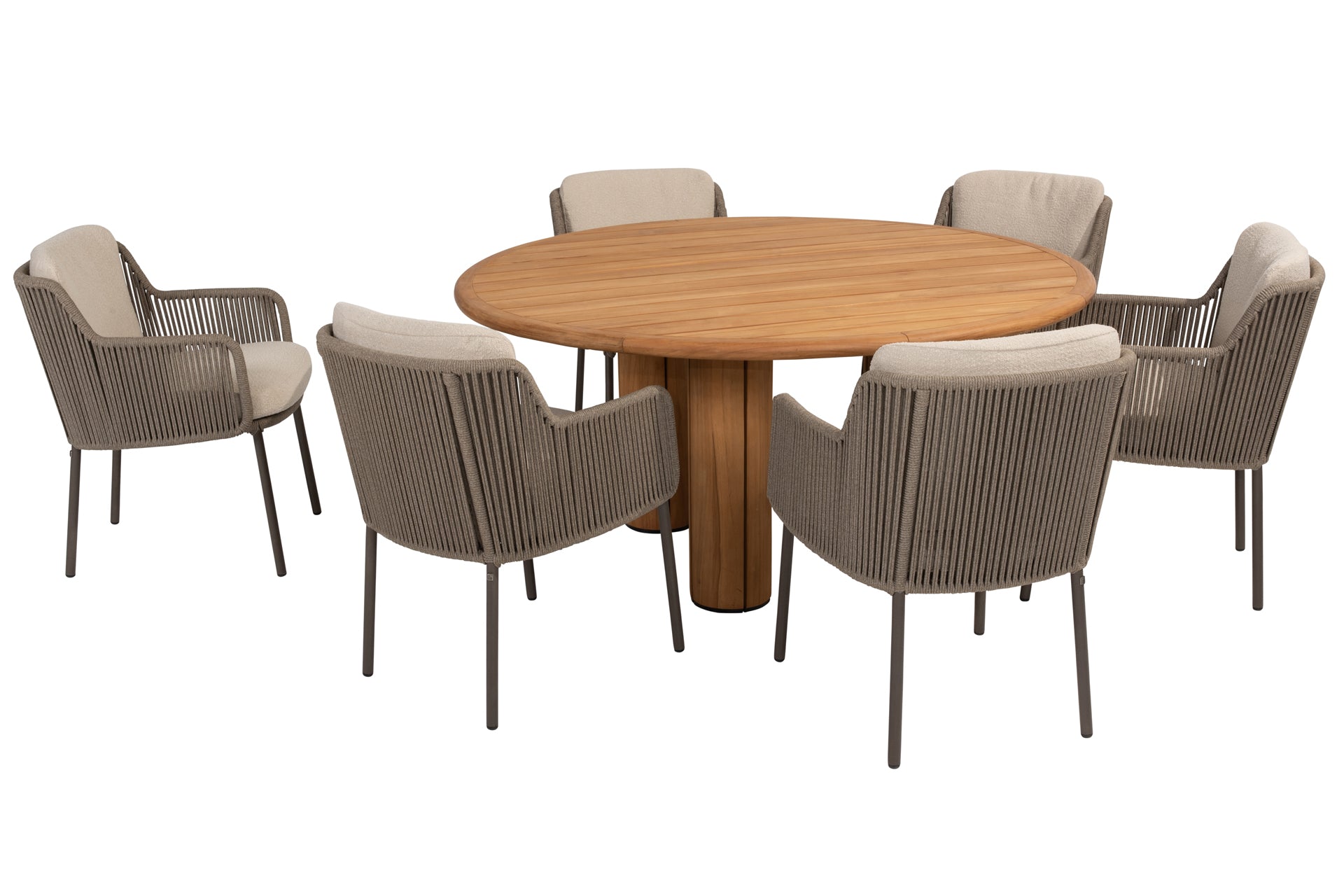 Bernini dining set with Corsica dining table teak 160cm - Complete Set