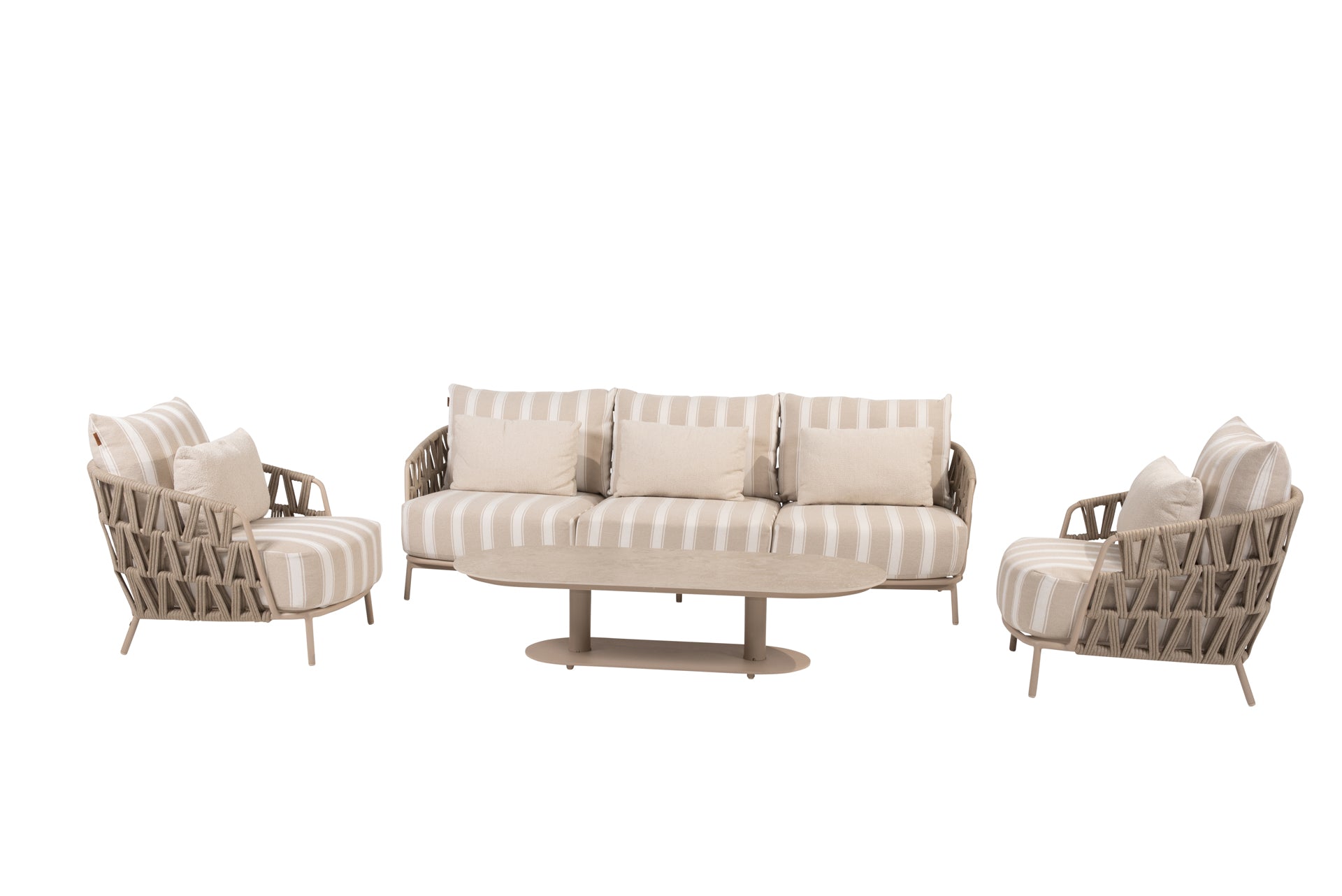 Beverly lounge set latte with Boaz table oval - Complete Set