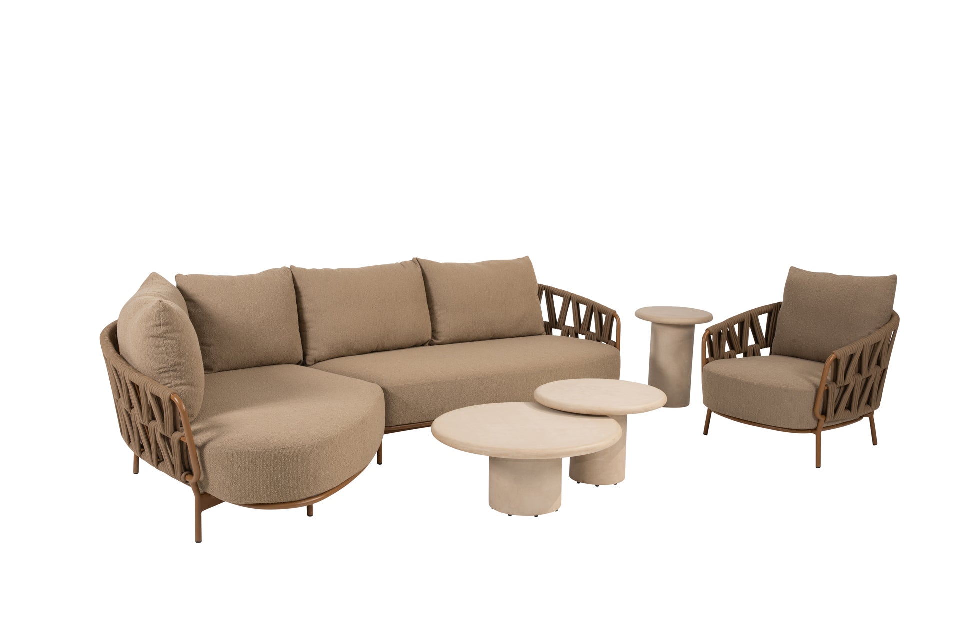 Biarritz chaise longue amber with Hampton tables - Complete Set