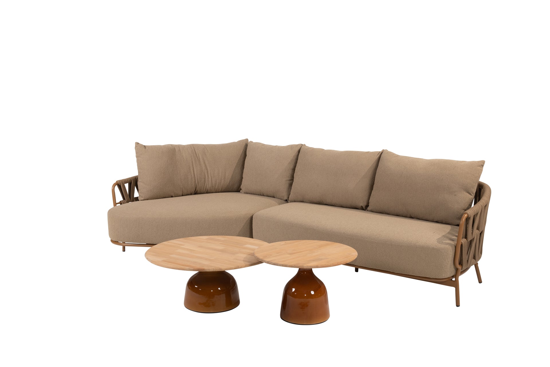 Biarritz chaise longue amber with June tables - Complete Set