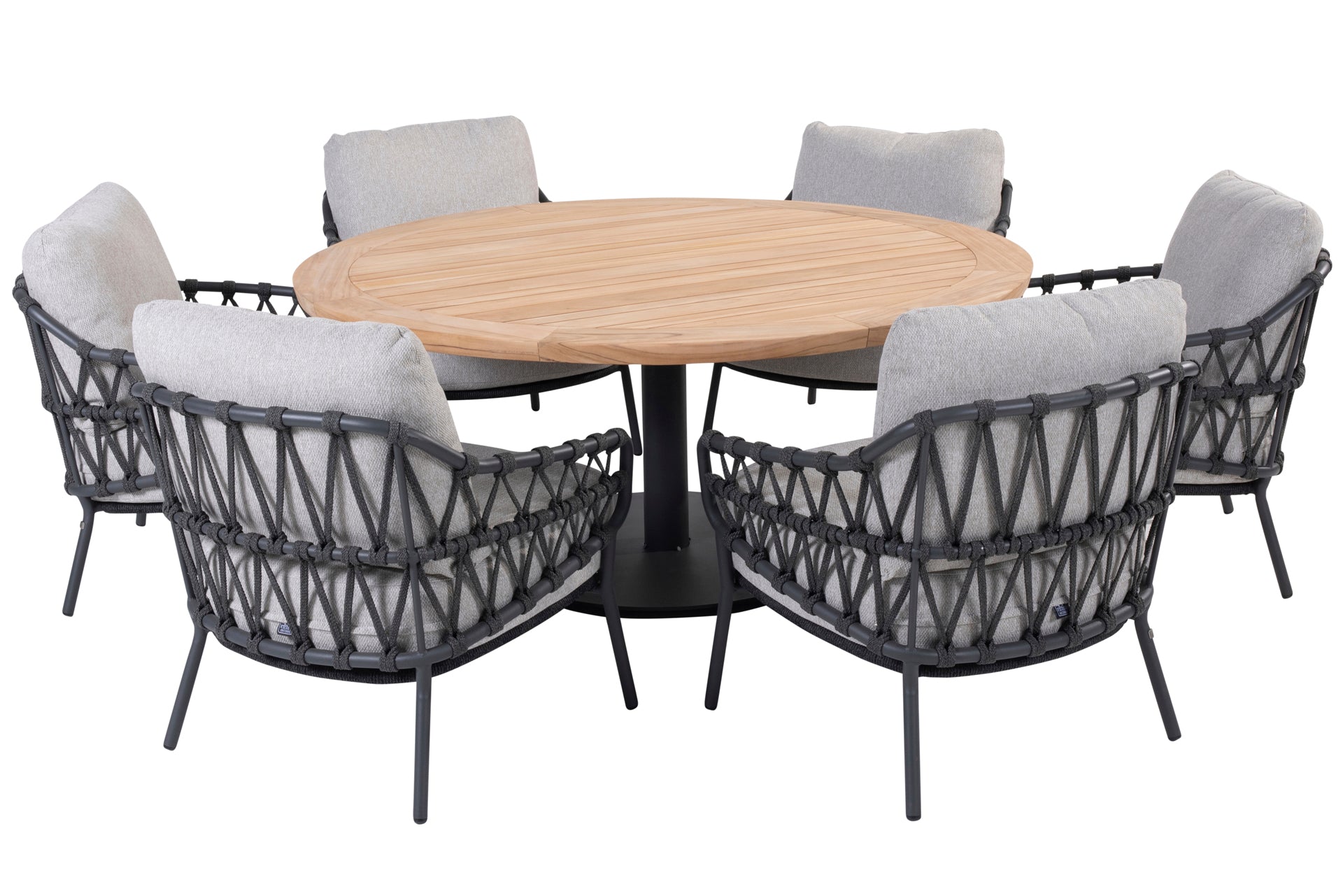 Calpi low dining set with Saba teak low dining table - Complete Set