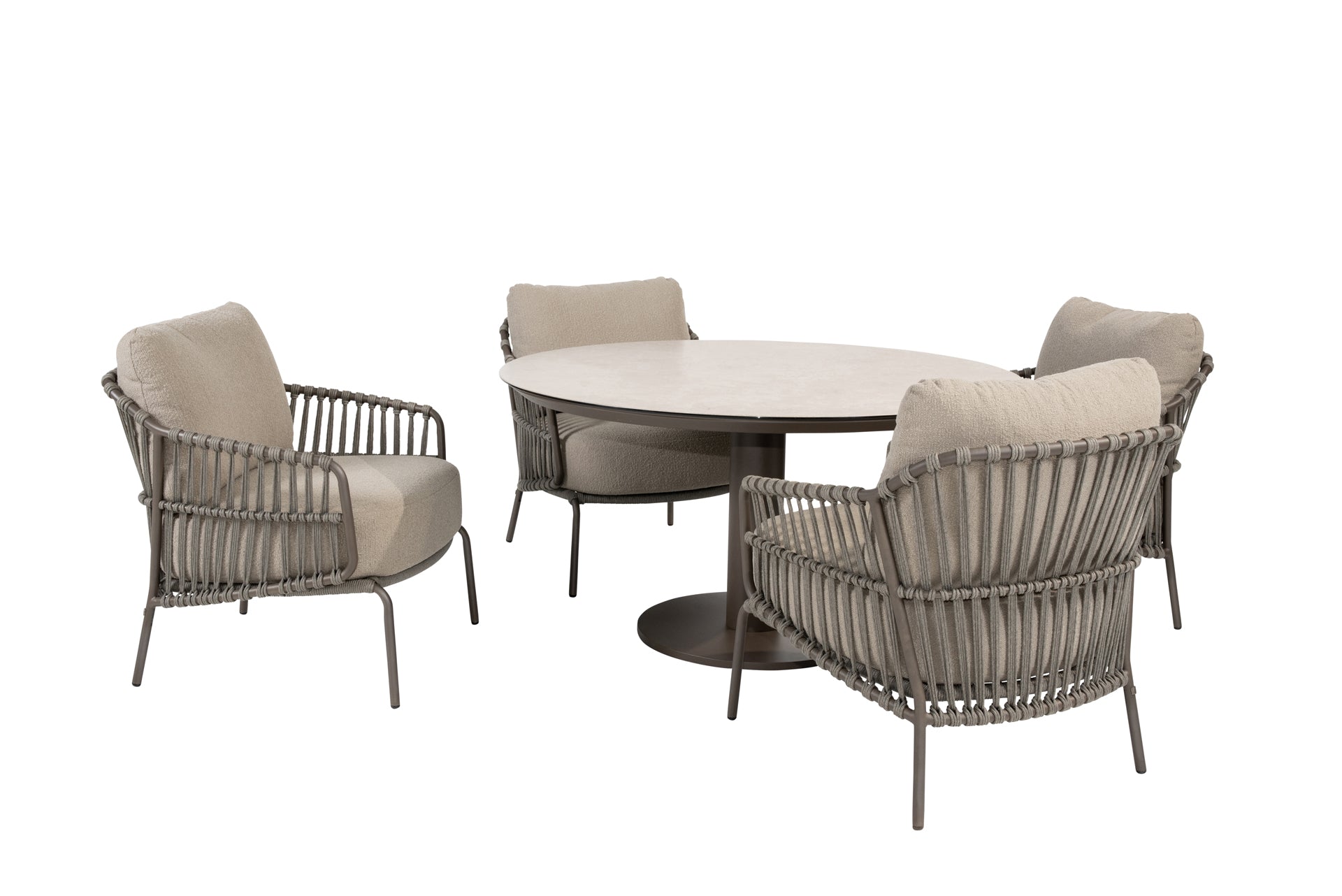 4SO Capalbio low dining set terre with Sarah low dining table terre 0.