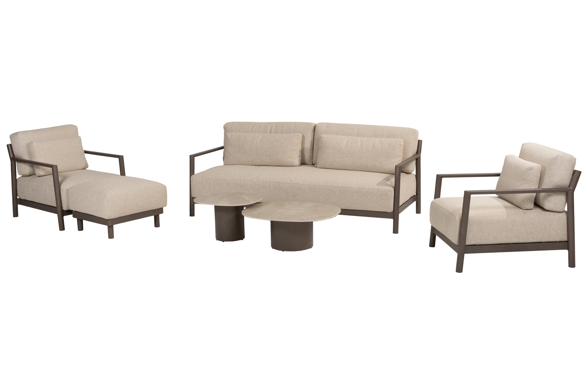 Capresi lounge set with footstool and Sofie tables - Complete Set