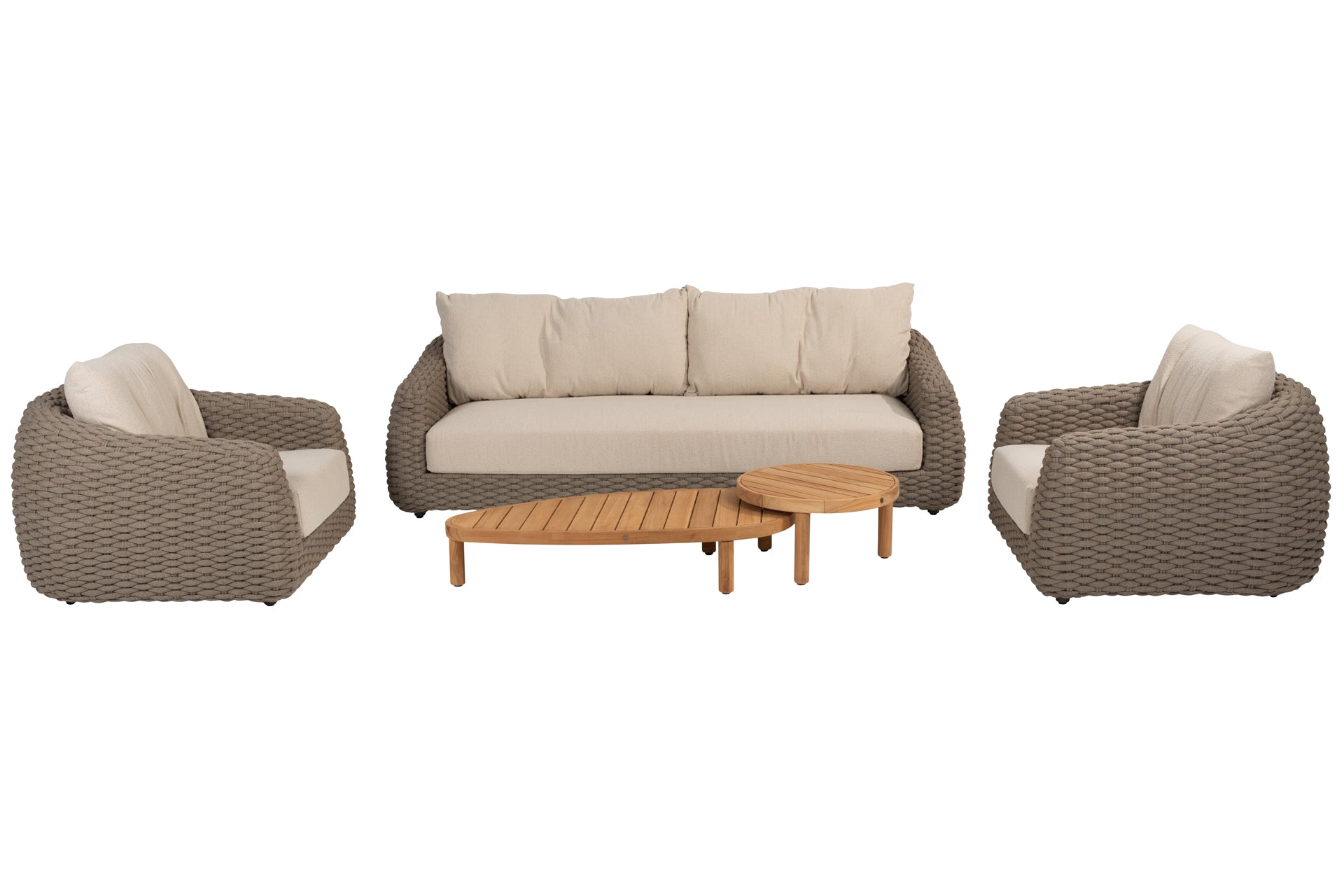 Maxime living set with Finn teak tables - Complete Set