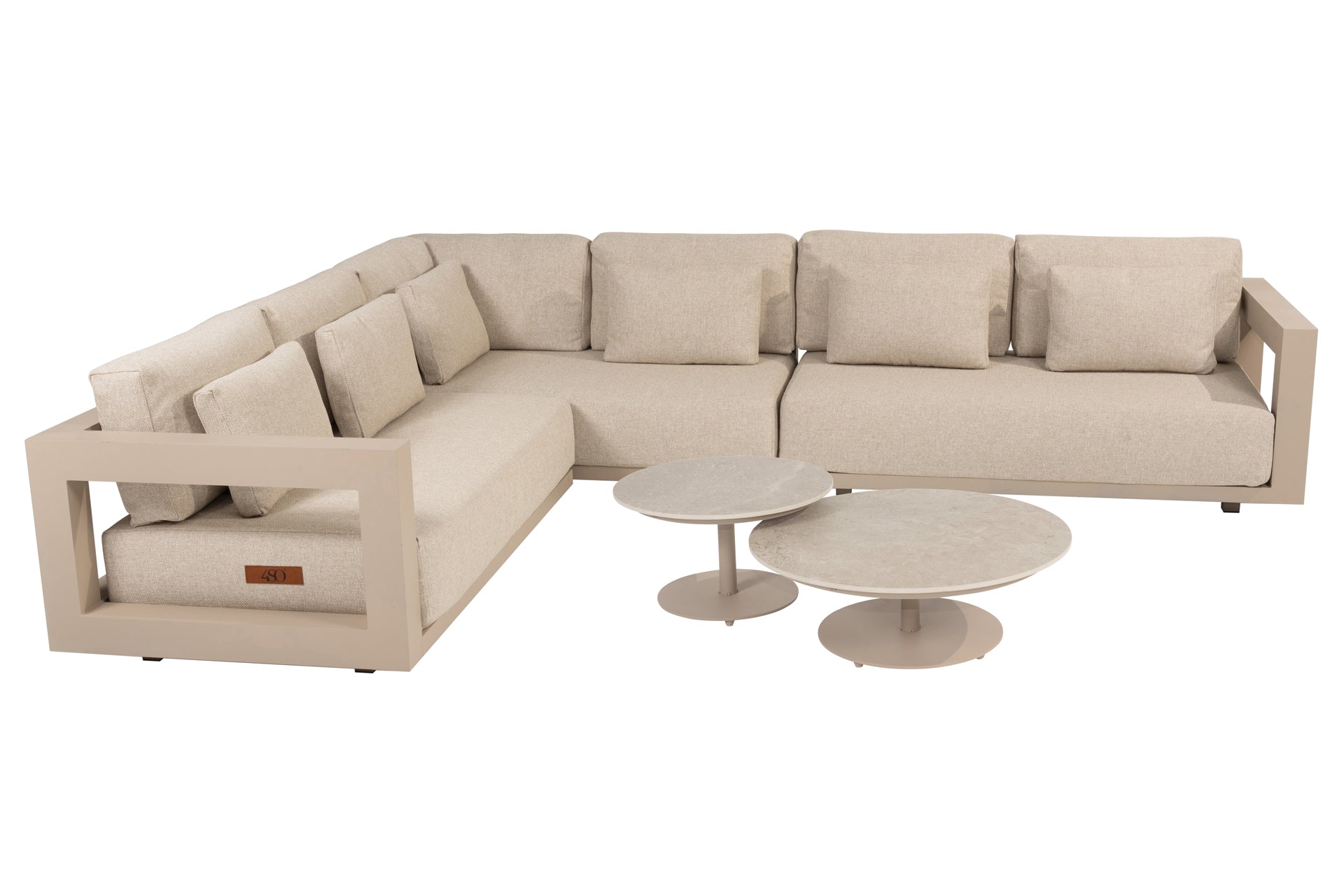 Metropolitan modular corner Latte with Boaz tables - Complete Set