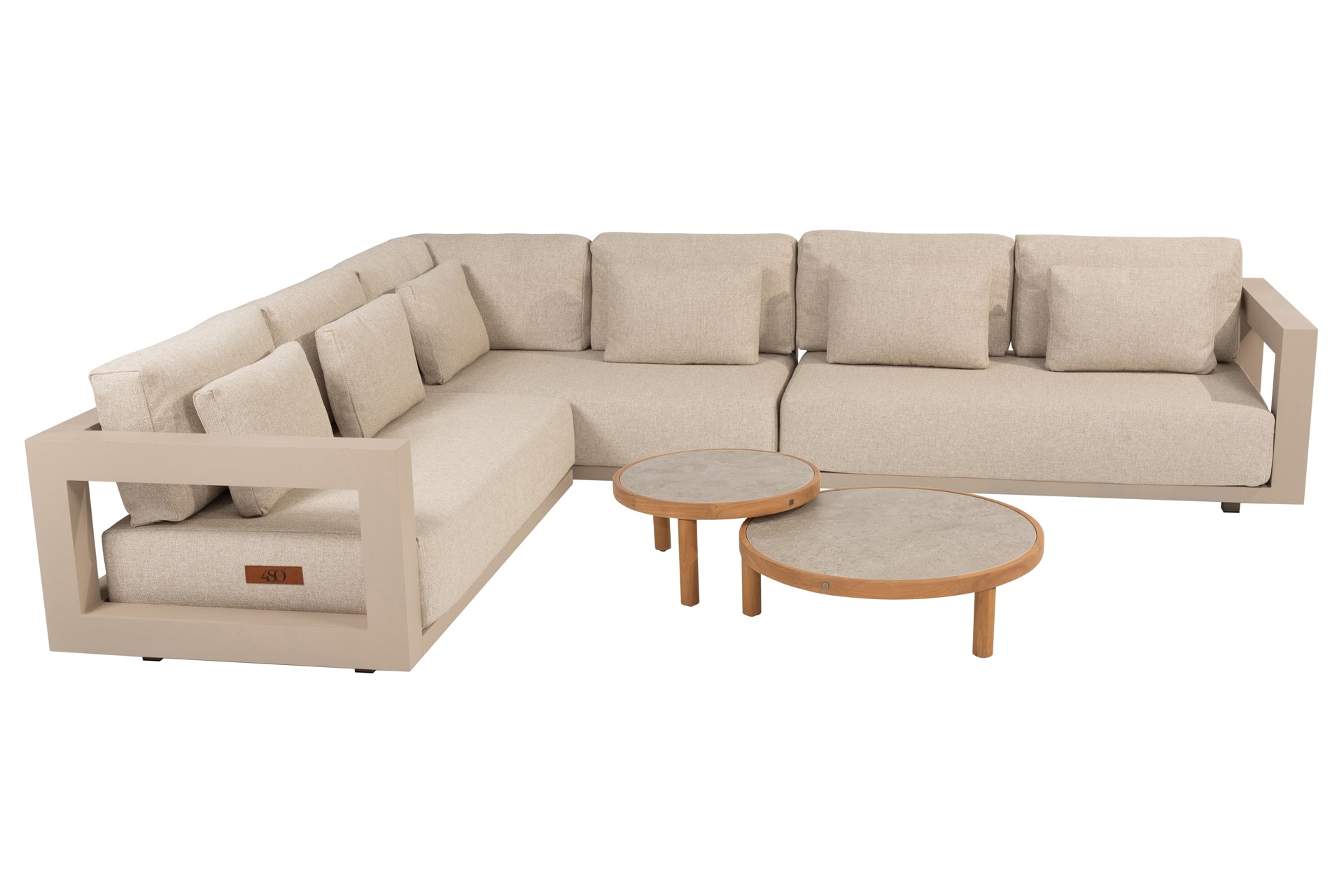 Metropolitan modular corner Latte with Finn tables - Complete Set