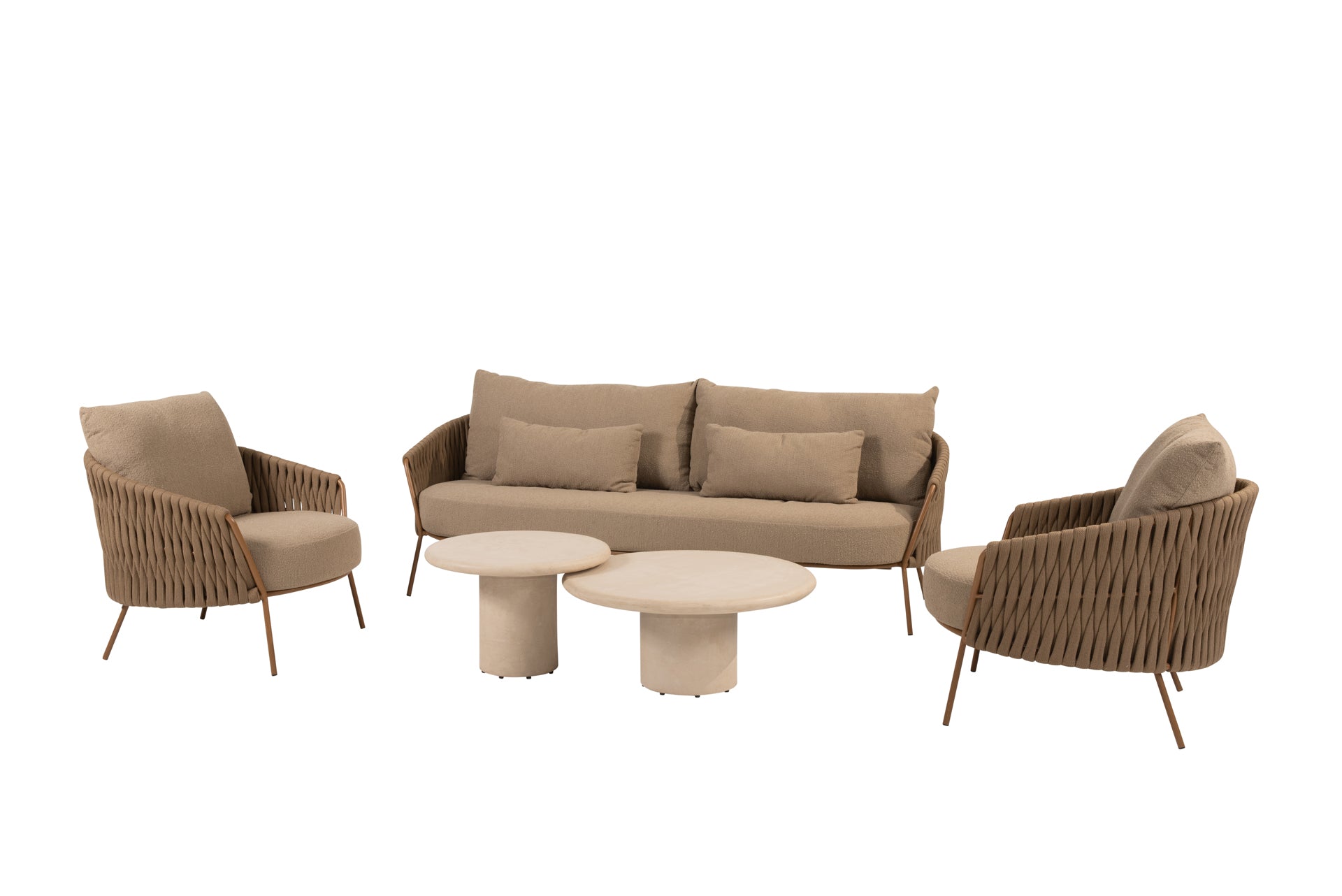 Molina lounge set amber with Hampton tables - Complete Set