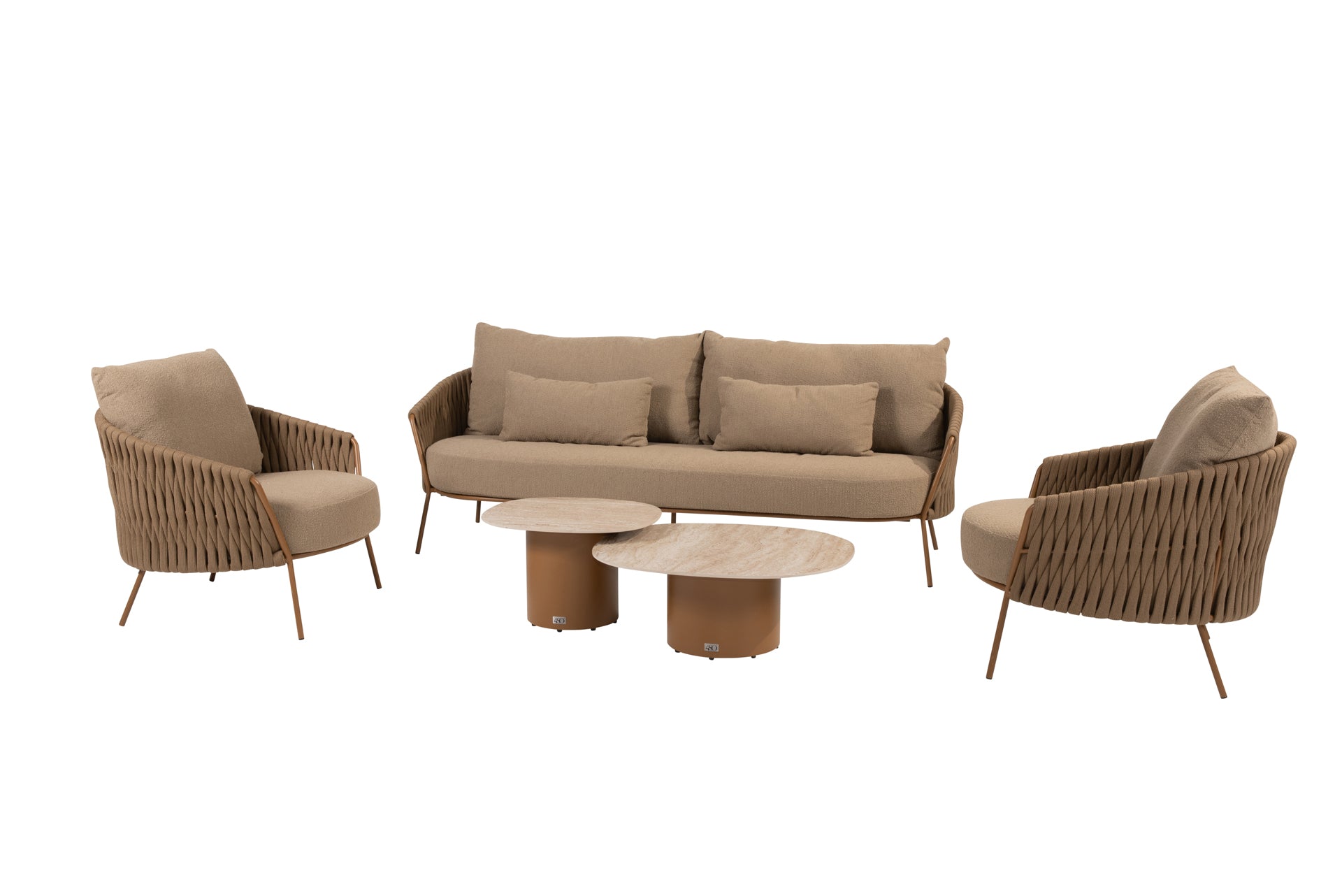 Molina lounge set amber with Sofie tables - Complete Set