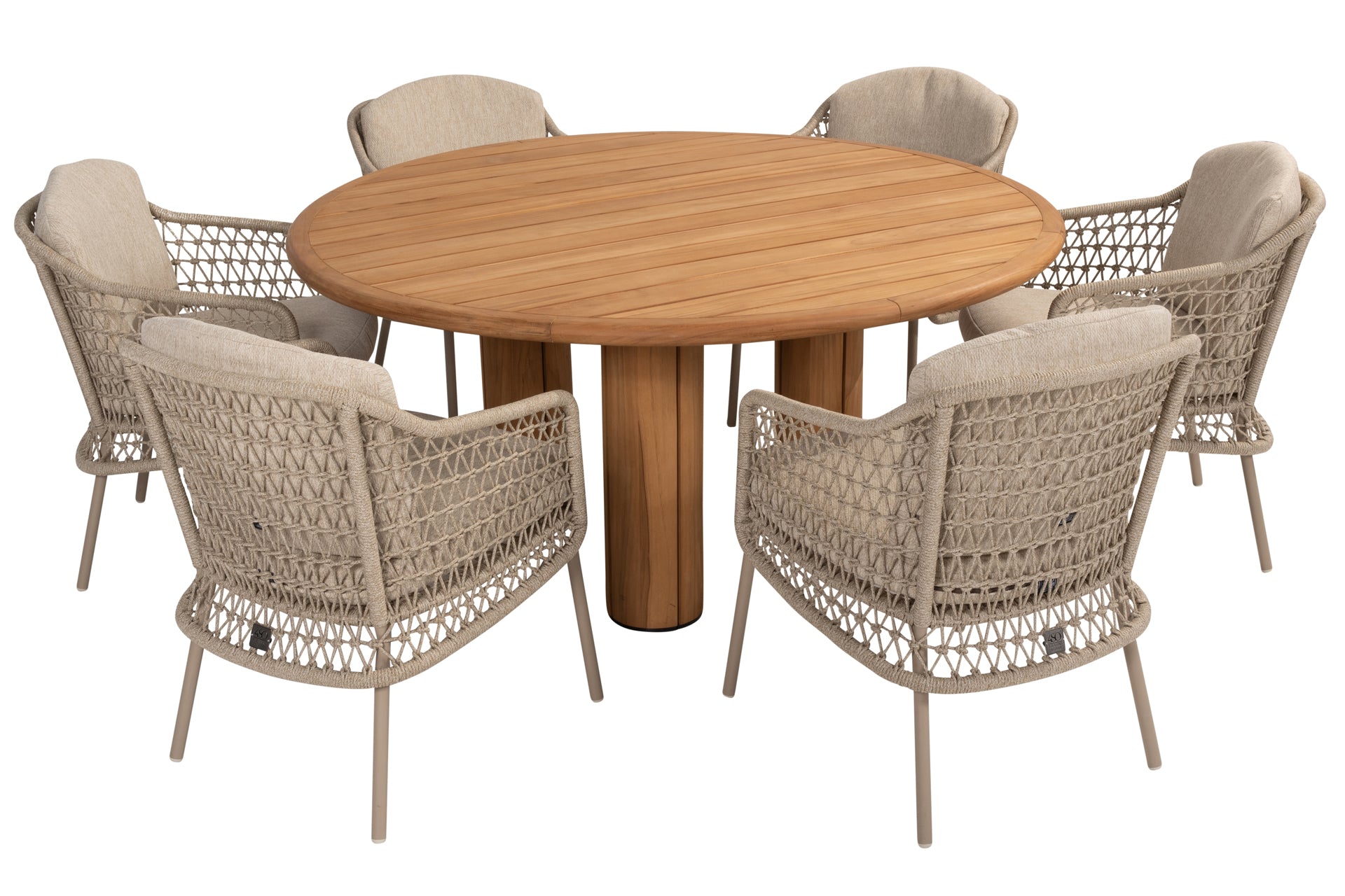 Puccini dining set with Corsica table 160cm teak - Complete Set