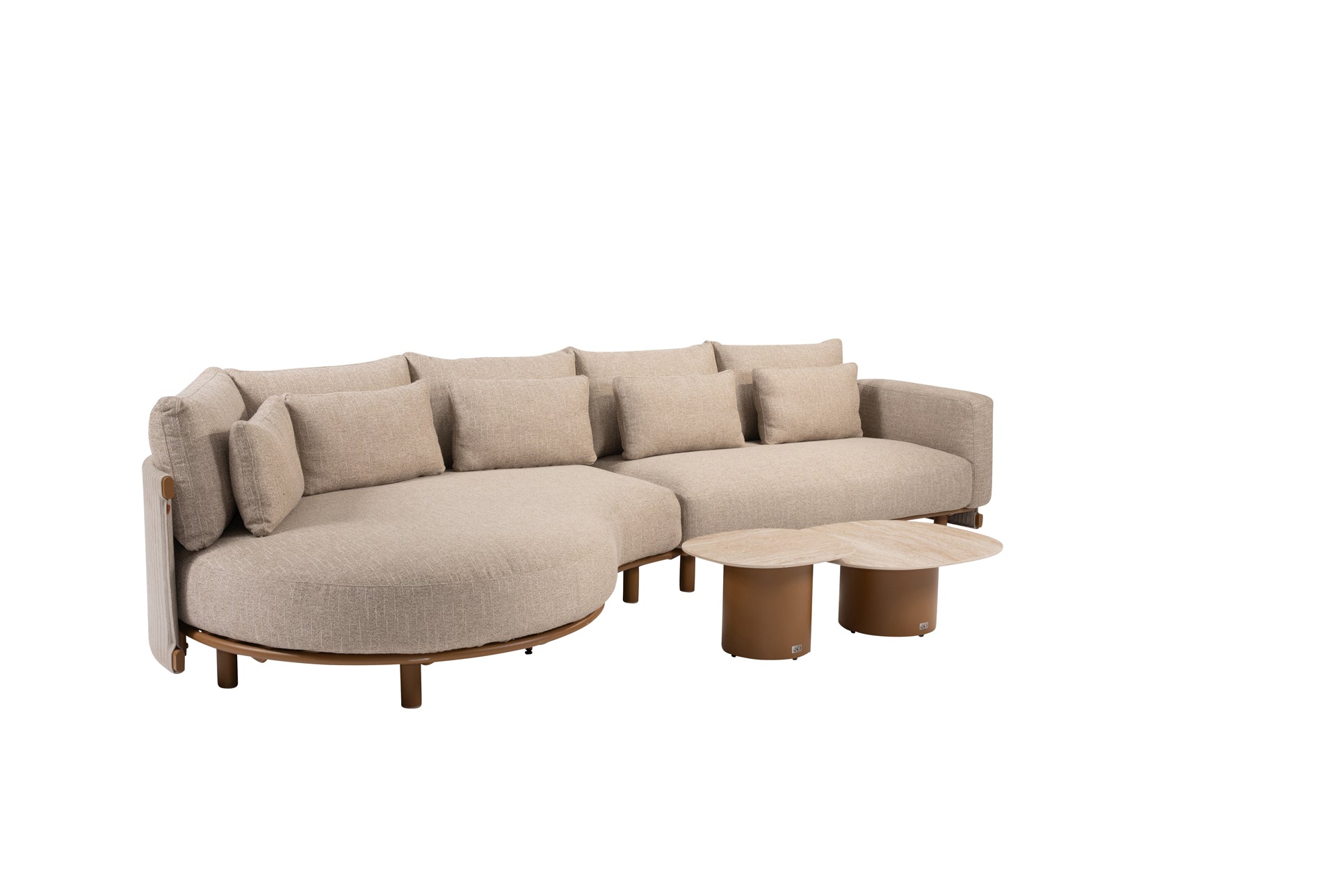 Safina chaise longue amber with Sofie tables - Complete Set