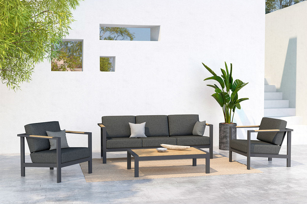 Taste 4SO Ginger Lounge-Set anthrazit + Stonic Couchtisch