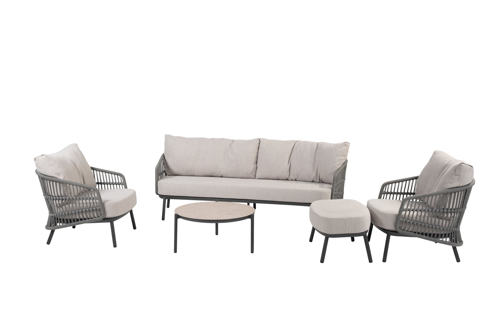 Alicante lounge set anthracite with footstool and Vic table - Complete Set