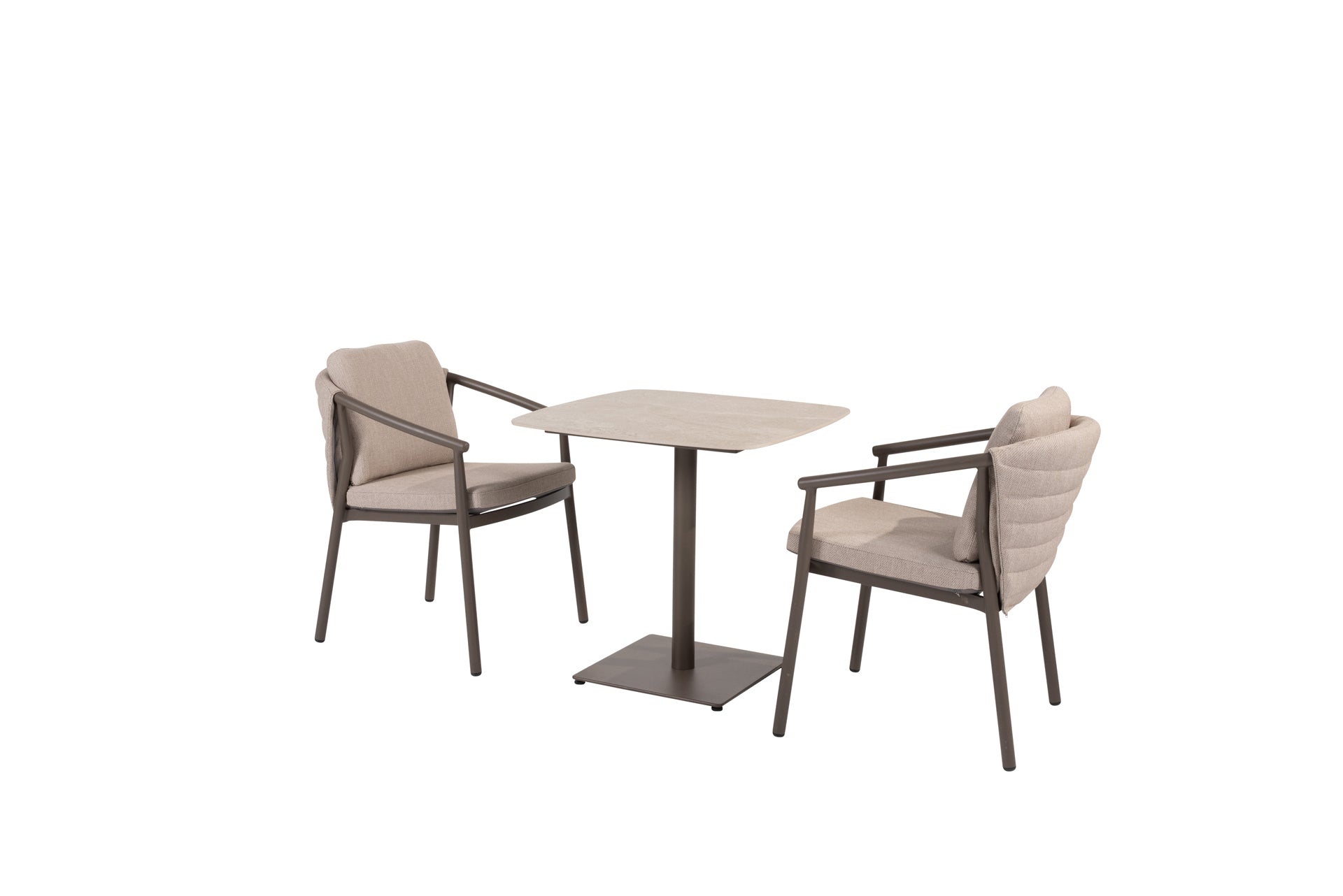 Barolo bistro set terre with Vermont dining table terre ceramic top 75x75 - Complete Set