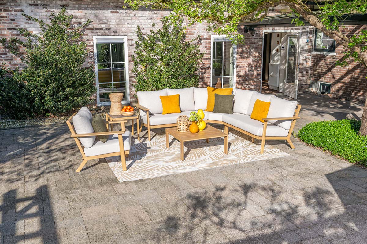 Garden Impressions Chicago loungeset 5-delig aluminium frame teak look
