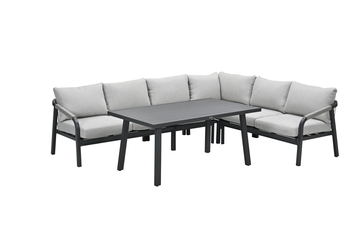 Garden Impressions Monti lounge-diningset 5-delig aluminium frame met rope