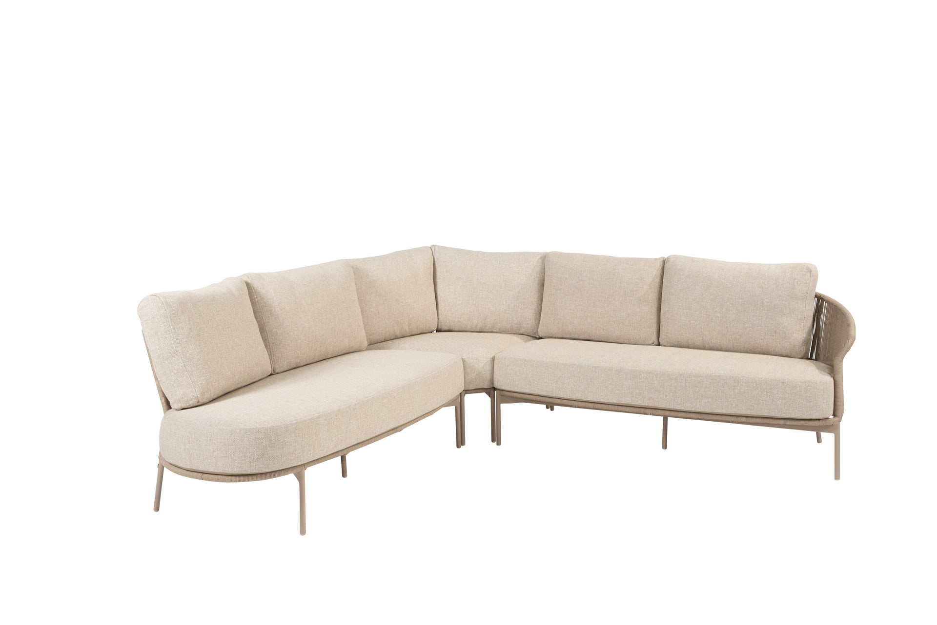 Florence modular corner lounge set latte without tables - Complete Set