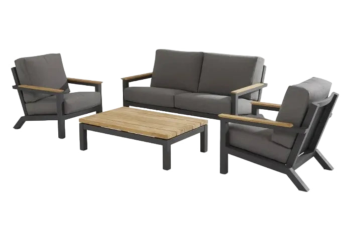 4SO loungeset Capitol aluminium teak 4-delig