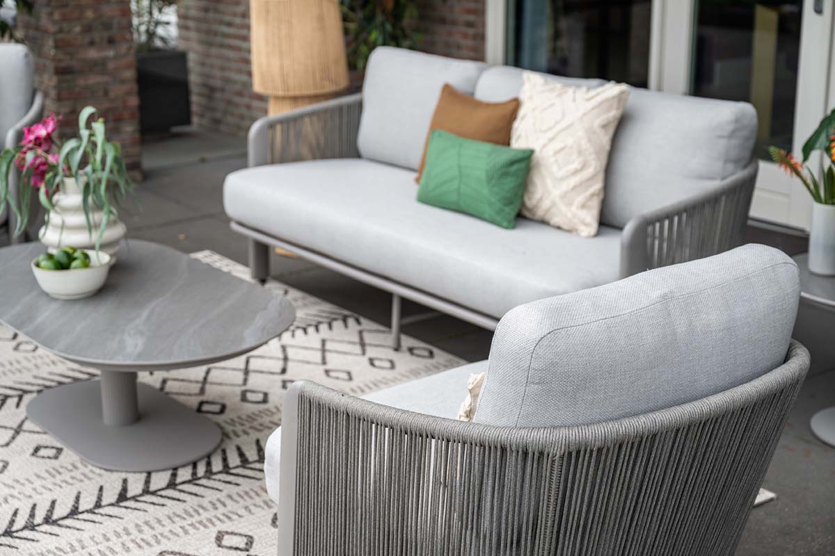 Garden Impressions Durango loungeset 3-delig aluminium frame met rope - afbeelding 5