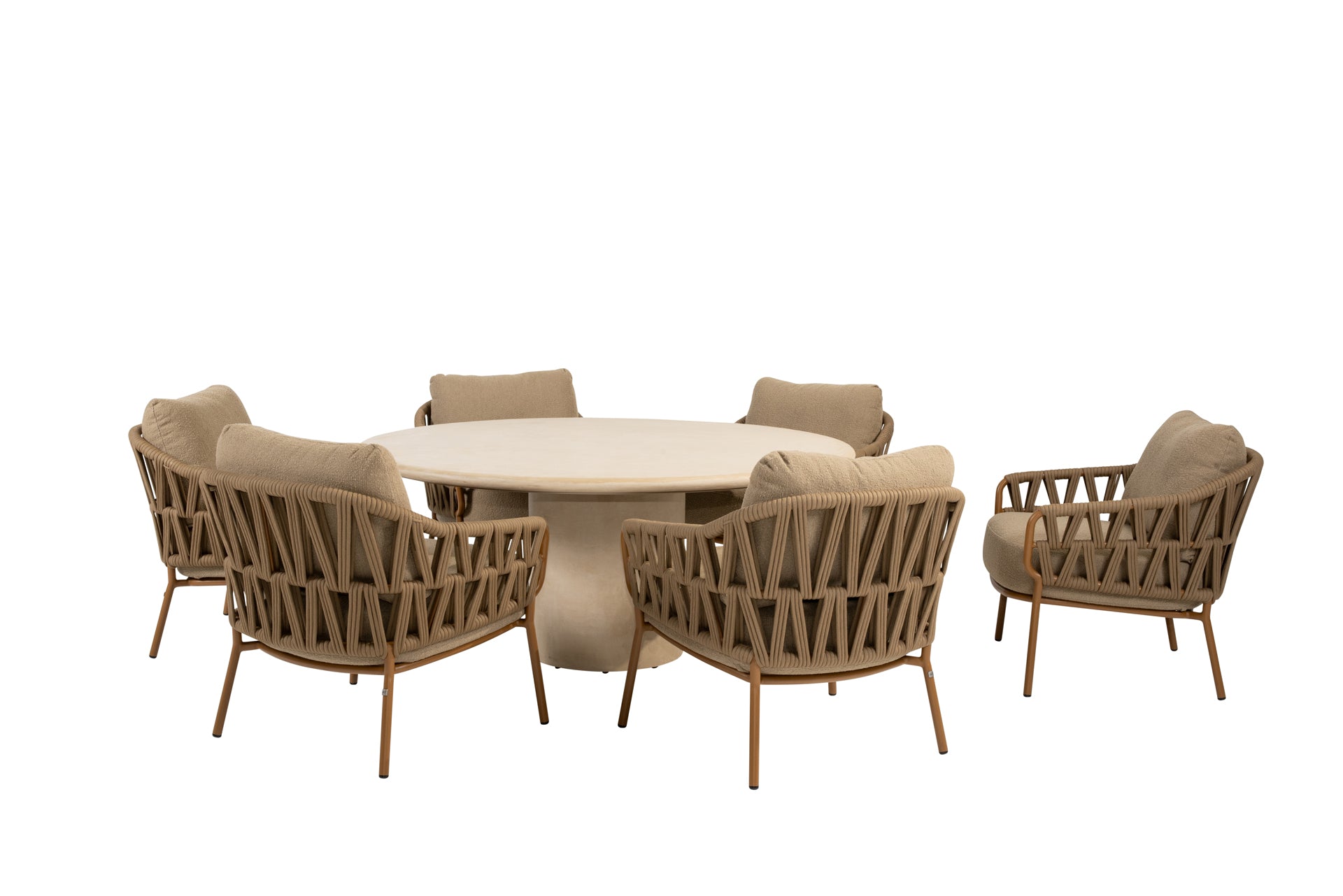 Biarritz low dining set amber with Hampton low dining table - Complete Set