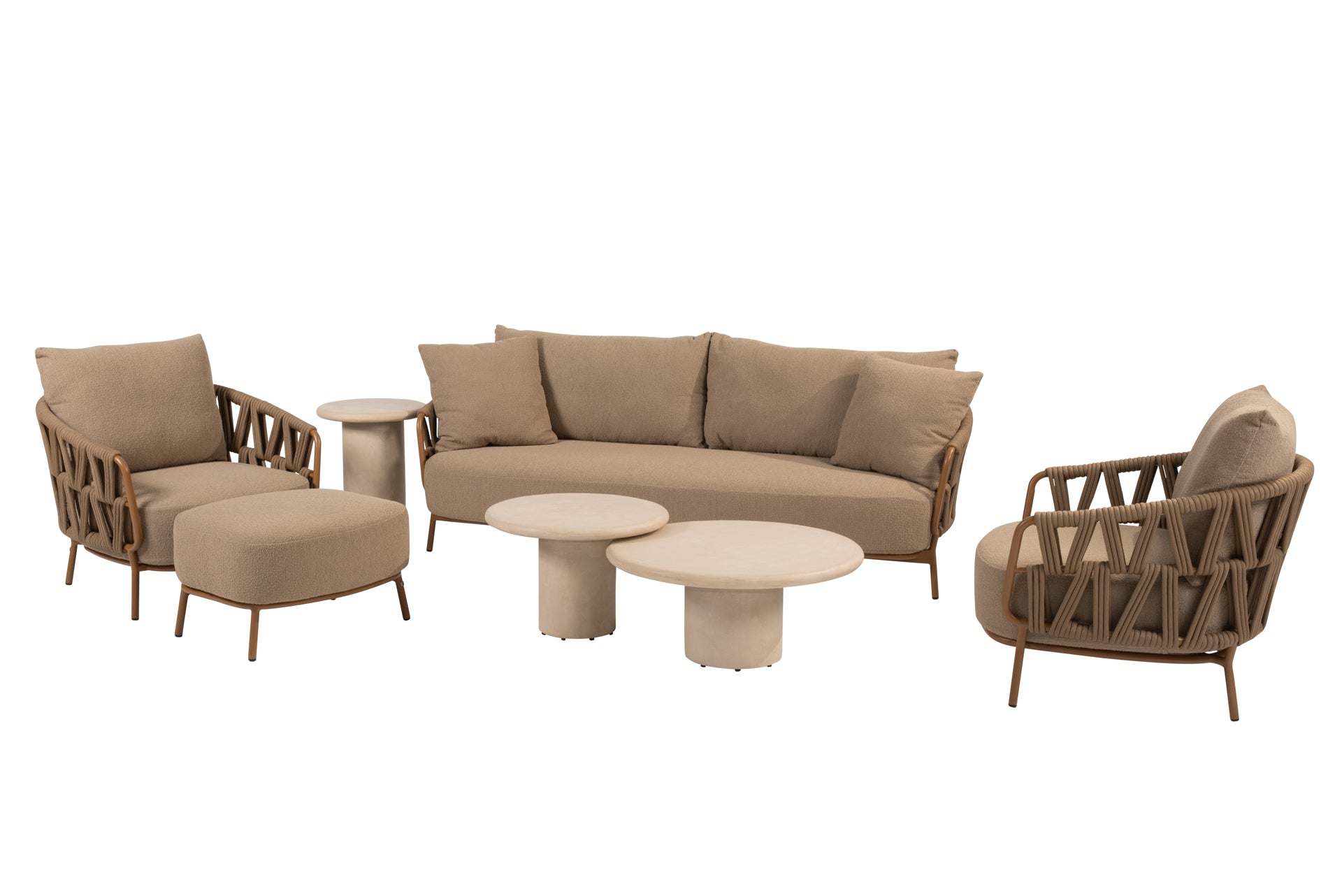 Biarritz lounge set amber with footstool and Hampton tables - Complete Set