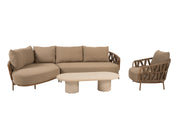 Biarritz chaise longue amber with lounge chair and Hampton table oval - Complete Set