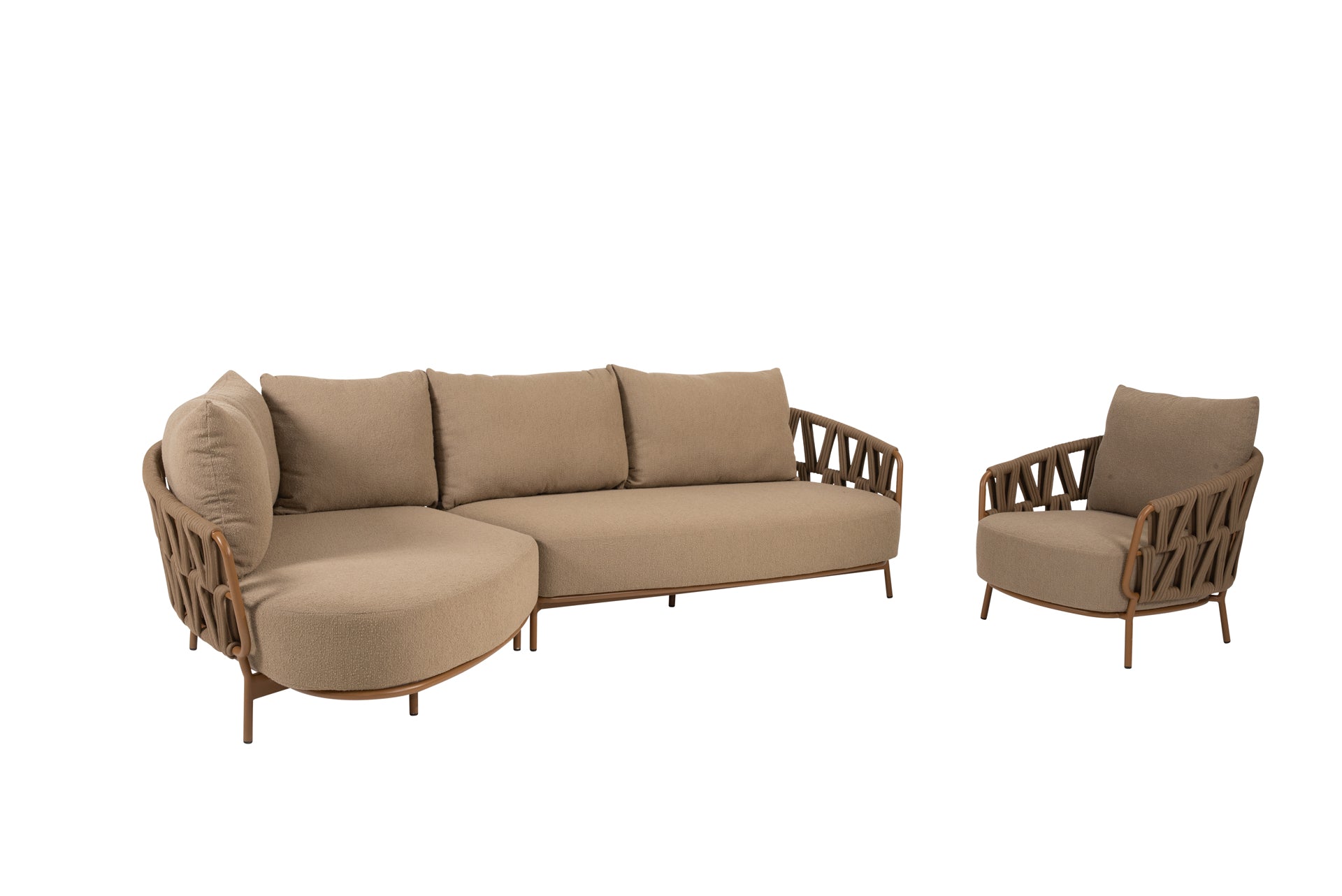 Biarritz chaise longue amber with lounge chair - Complete Set