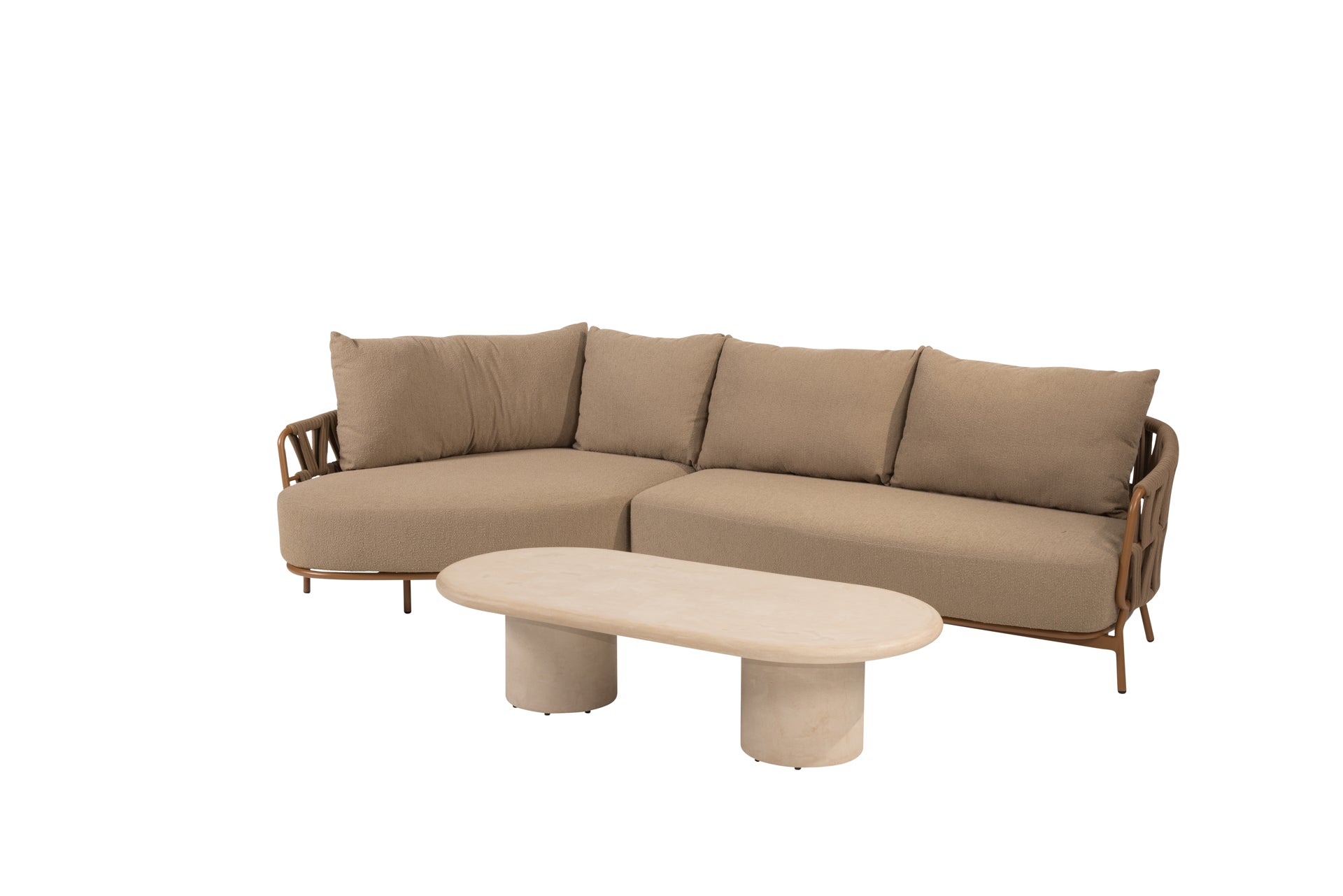 Biarritz chaise longue amber with Hampton table oval - Complete Set