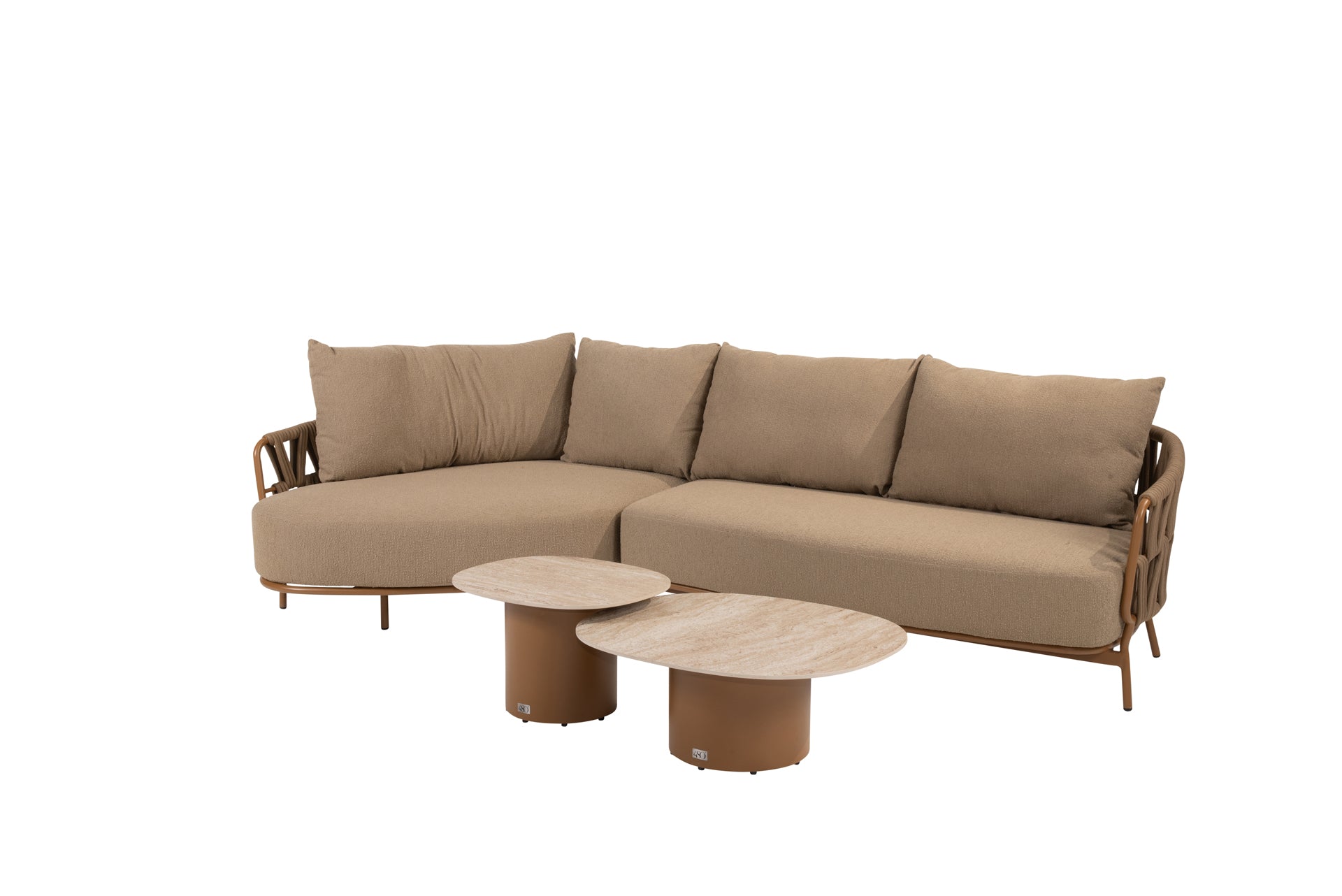 Biarritz chaise longue amber with Sofie tables - Complete Set