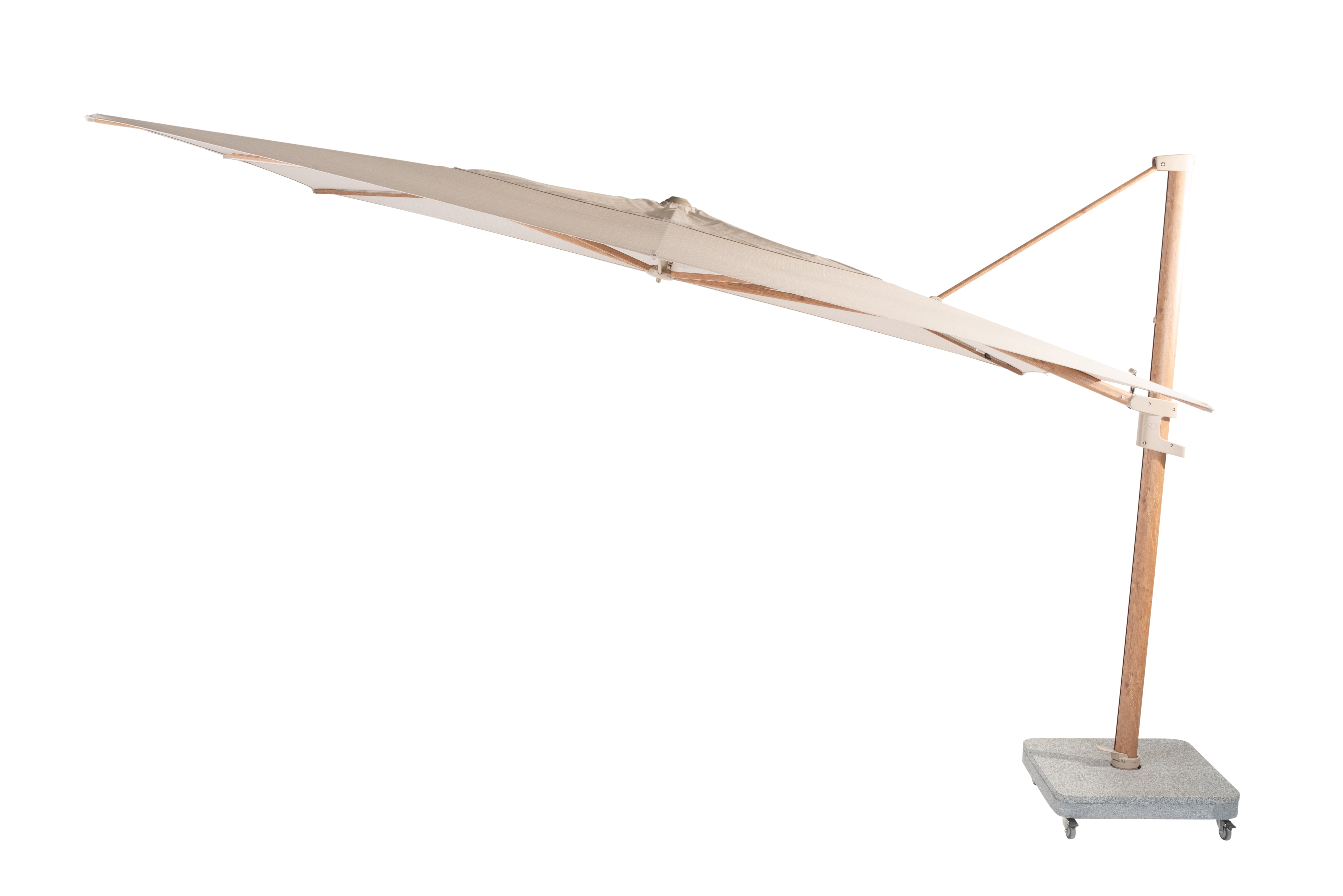  Finca parasol 400x300cm Woodlook frame Sand 06