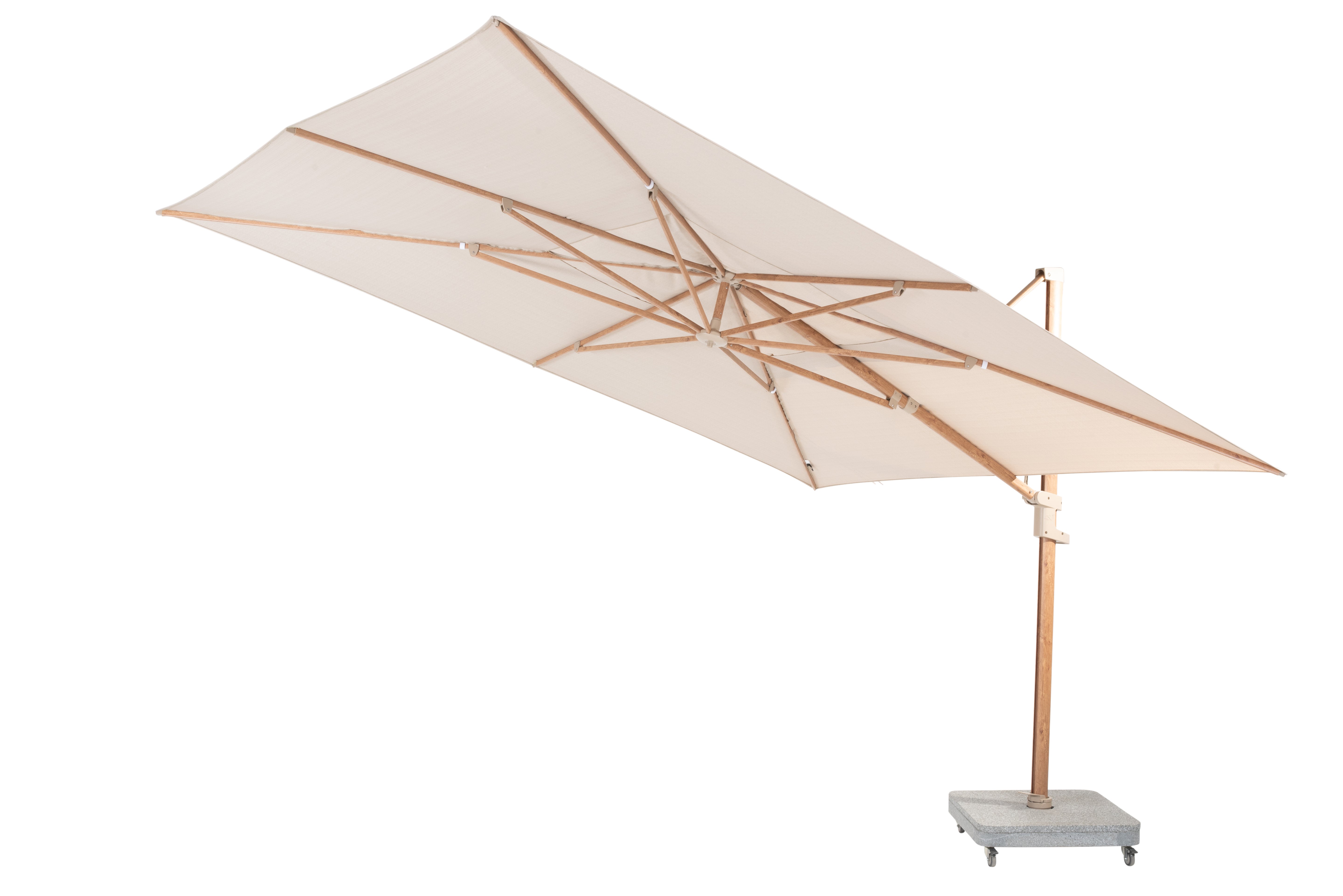  Finca parasol 400x300cm Woodlook frame Sand 07