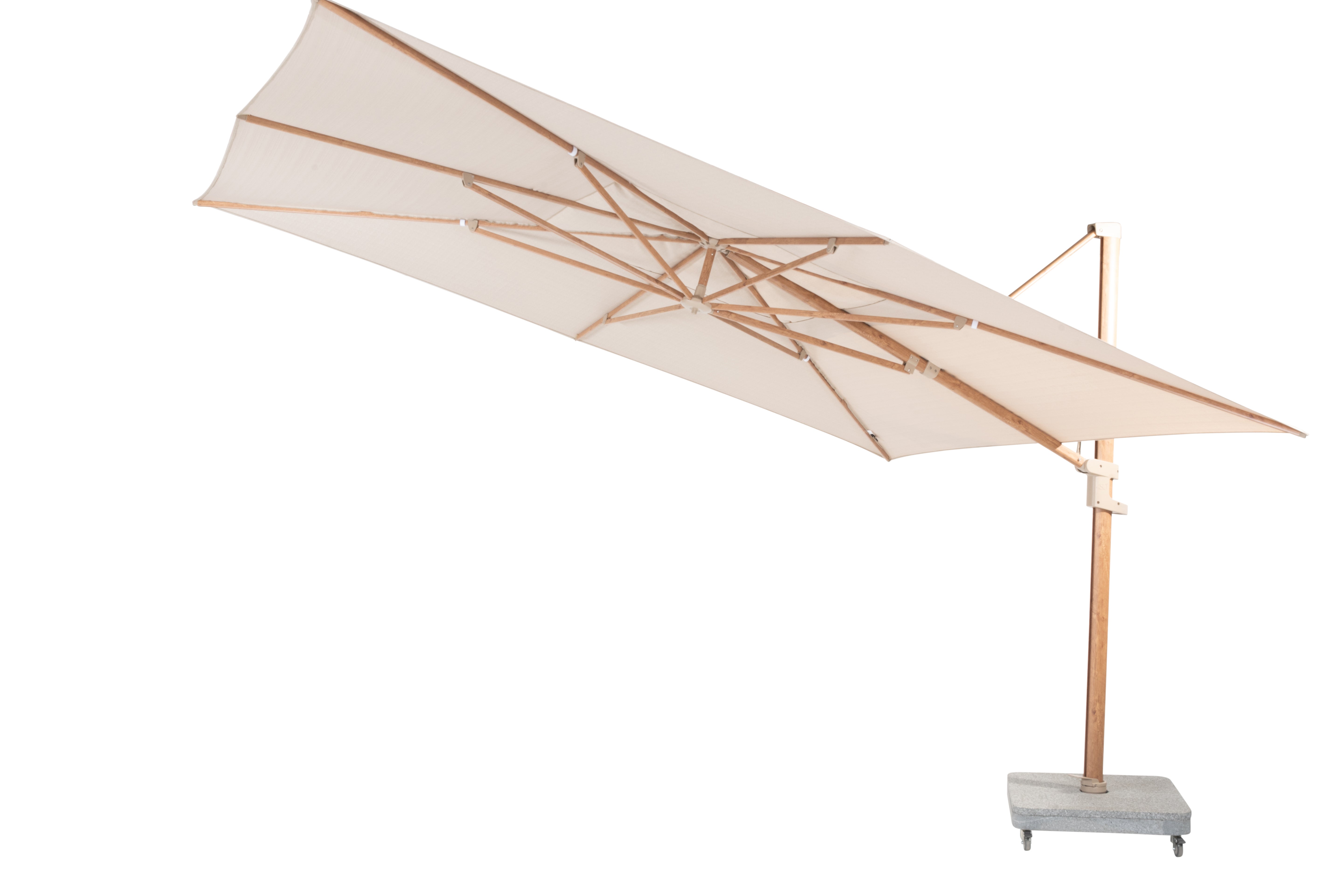  Finca parasol 400x300cm Woodlook frame Sand 08