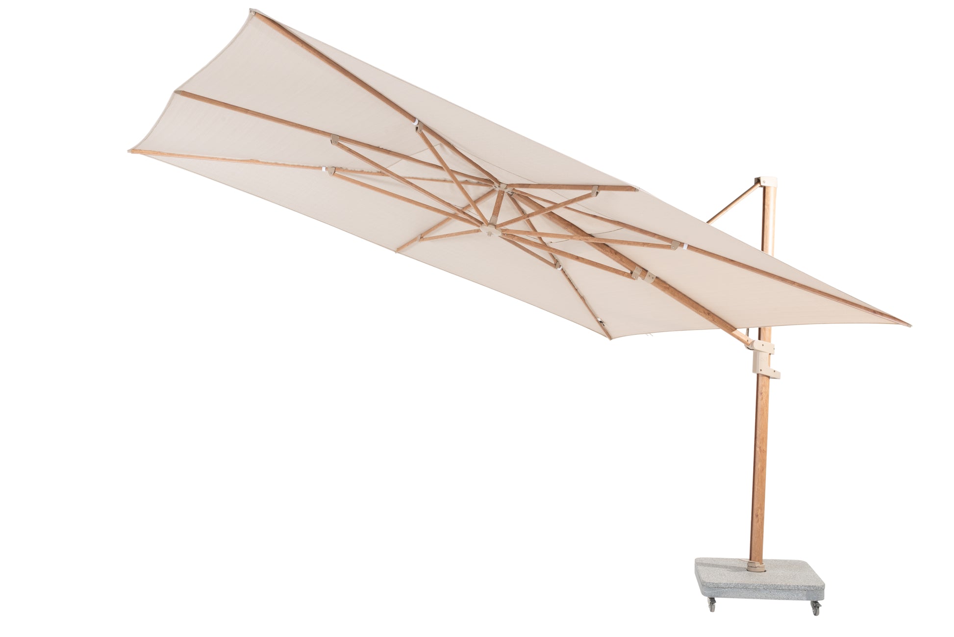  Finca parasol 400x300cm Woodlook frame Sand 09