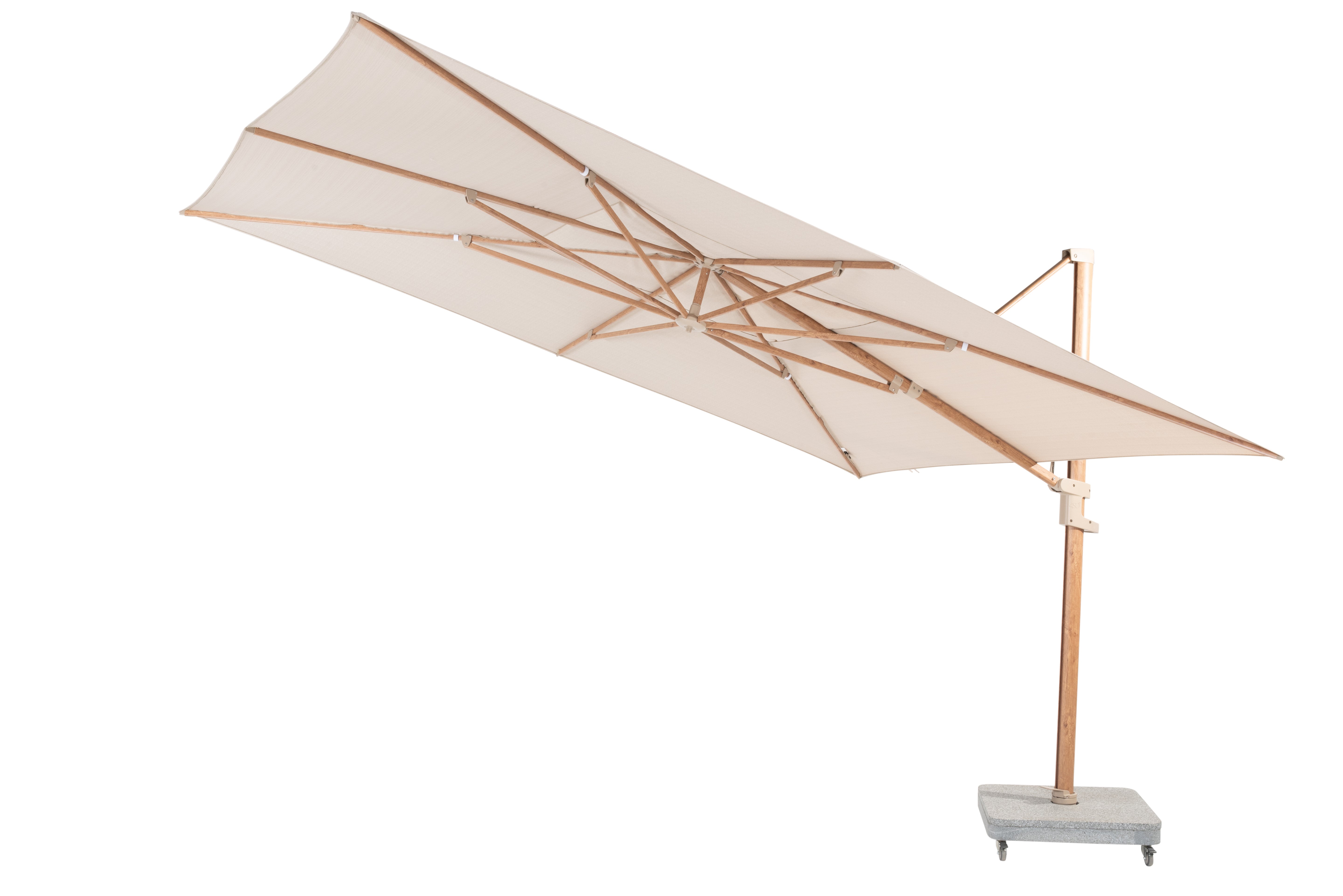  Finca parasol 400x300cm Woodlook frame Sand 09