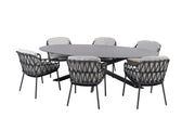 Calpi dining set with Privada ellips table Slate anthracite - Complete Set