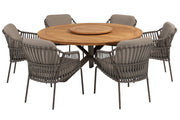 Capalbio dining set with Prado dining table 160cm Terre legs and Lazy Susan - Complete Set