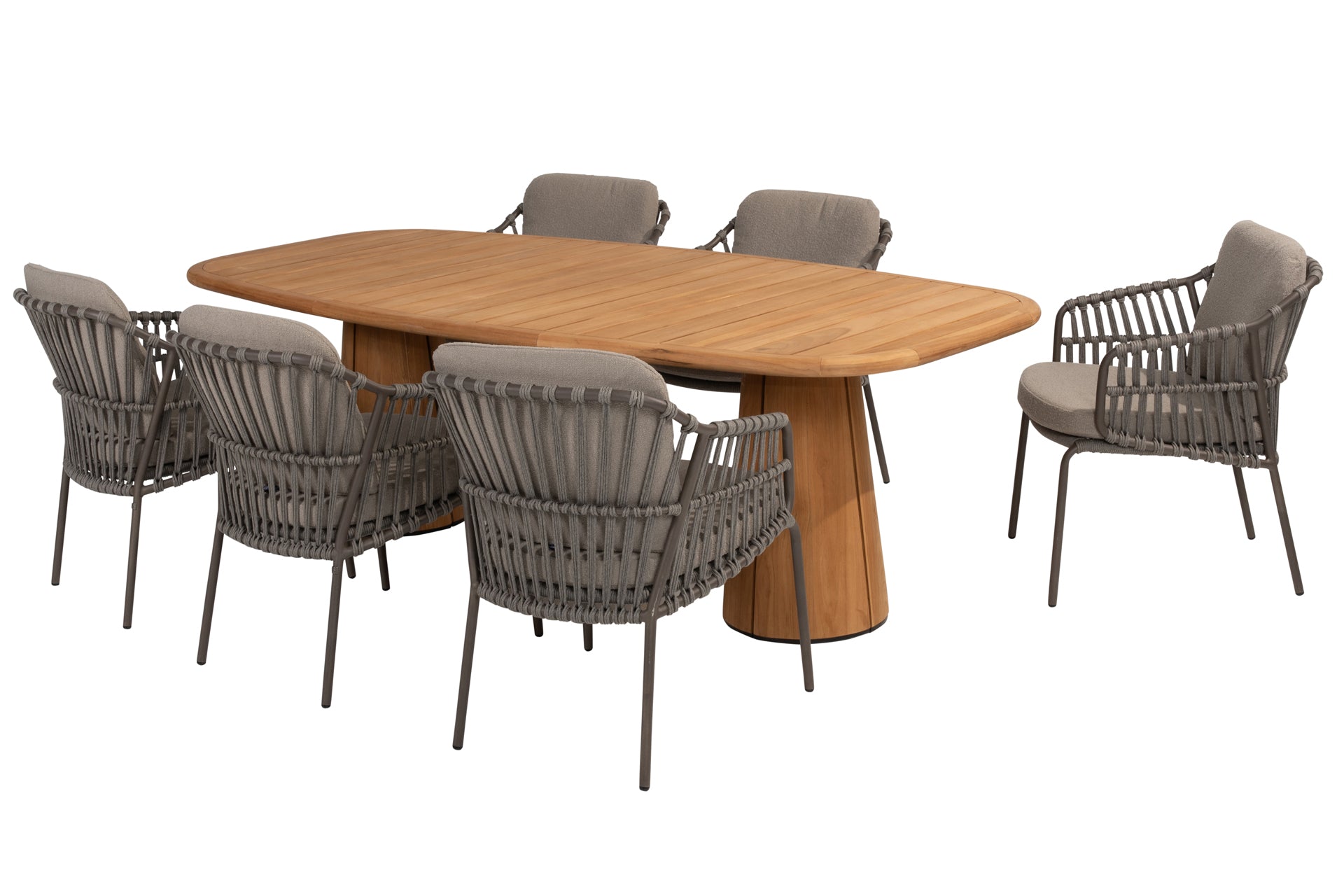 Capalbio dining set with Capri barrel teak table 240x110cm - Complete Set