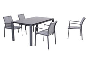 4SO Melbourne Dining-Set anthrazit (4-tlg.) + Goa Tisch 160x95 cm