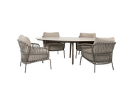Capalbio low dining set terre with Salute low dining table ceramic ellips terre 220 x 105 x 69 cm - Complete Set