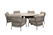 Capalbio low dining set terre with Donato low dining terre 160 cm - Complete Set