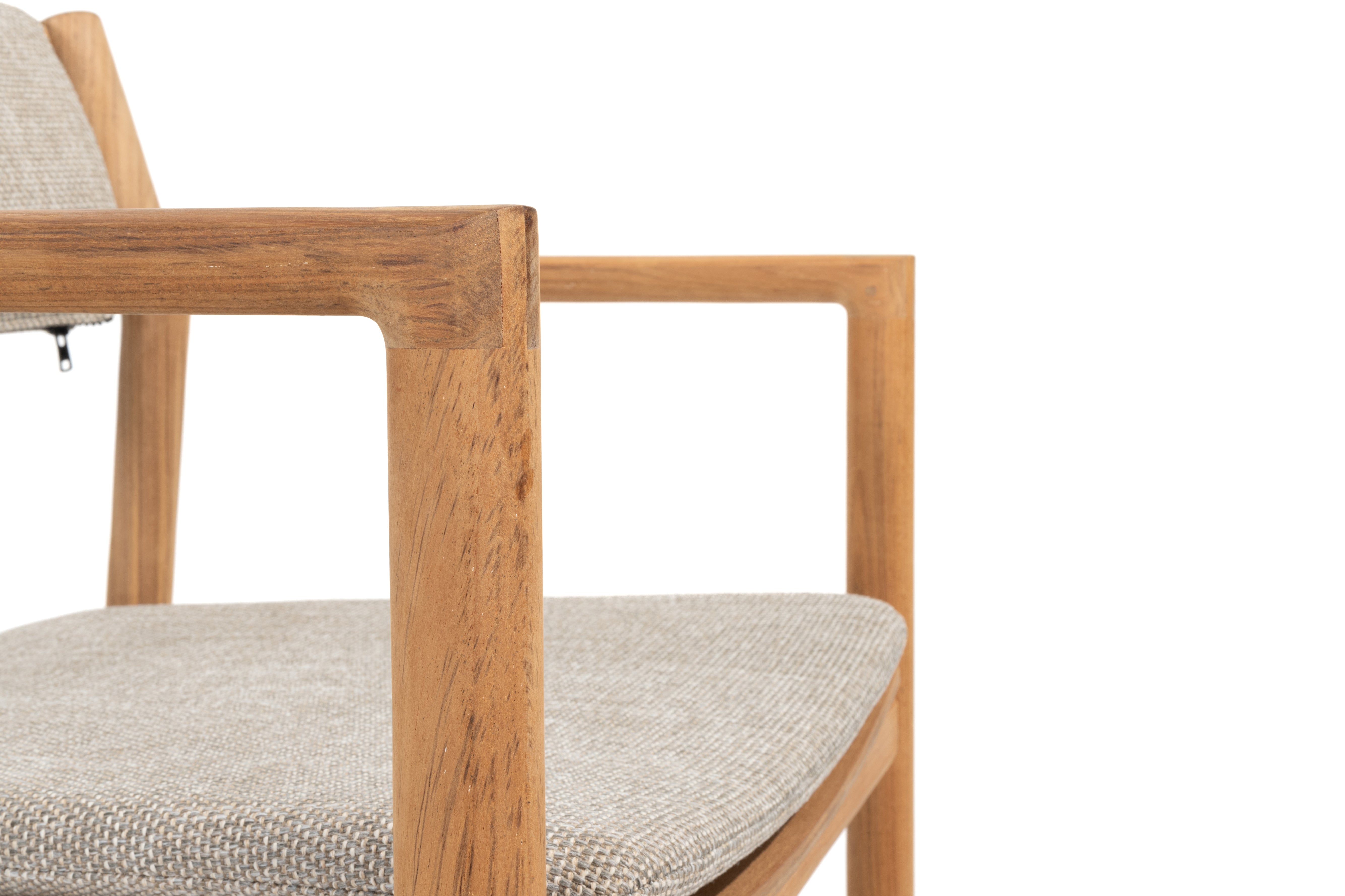 4SO Levi stacking chair natural teak with 2 cushions - SKU 17009 - Detail view
