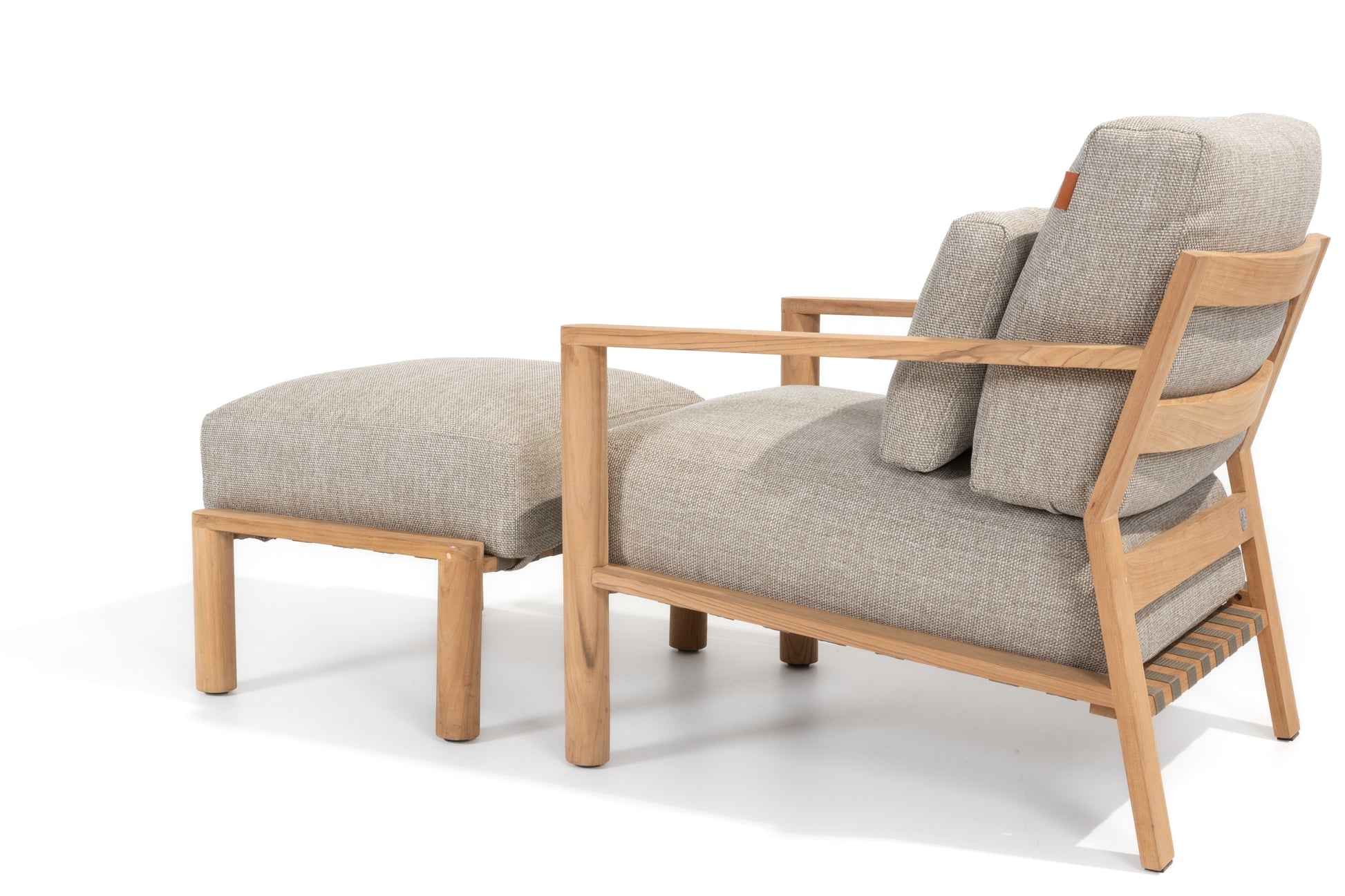 4SO Lucas footstool natural teak with cushion - SKU 17010-17012 - Detail view