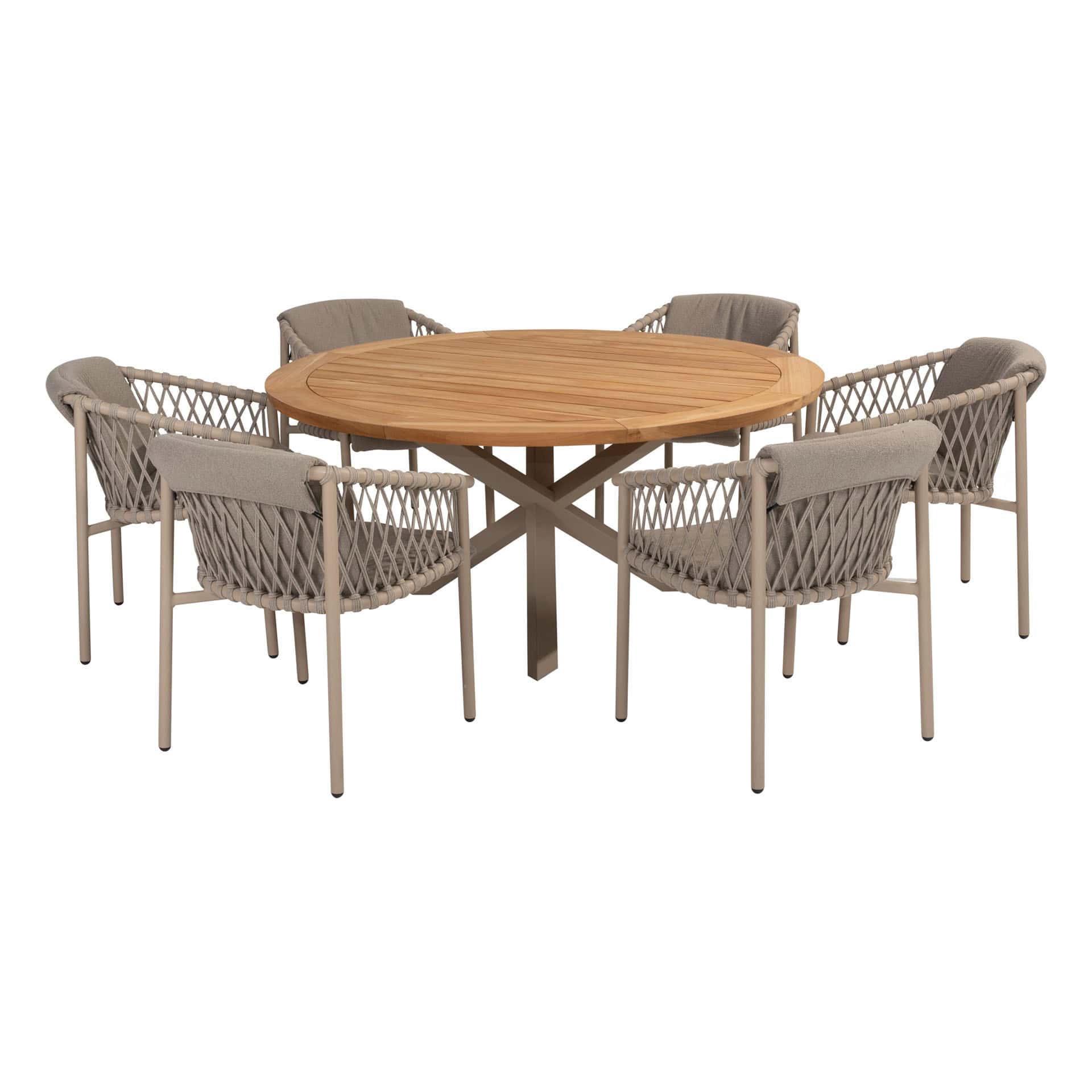 4SO Allora dining set latte (6 st.) + Taste 4SO Prado tafel 160cm