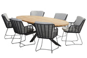 Fabrice dining set anthracite with Prado ellips table 240x115cm _ - Complete Set
