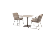 Fabrice bistro set terre with Vermont dining table ceramic top 75x75 terre - Complete Set