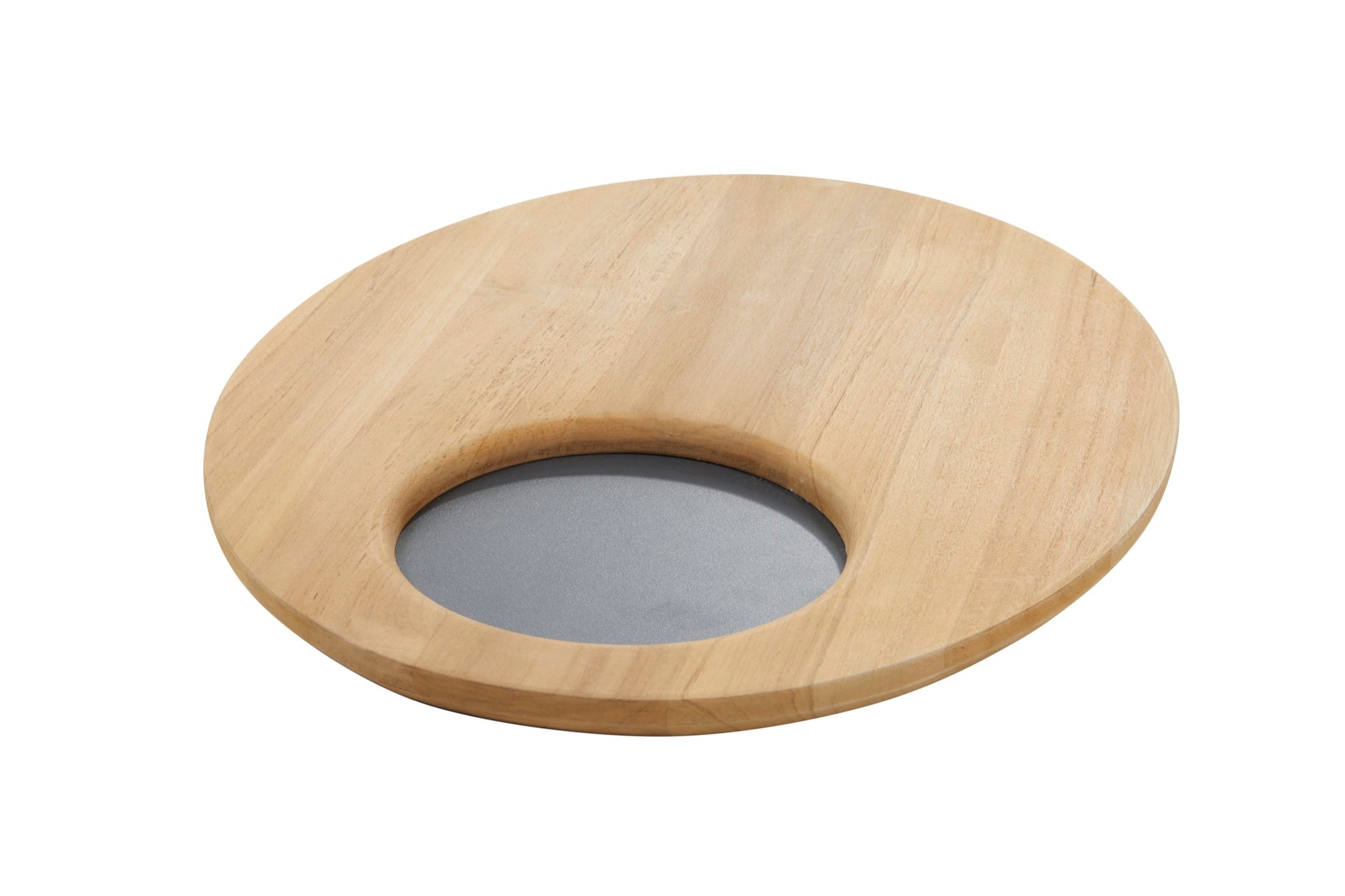 Rubens support tray oval teak alu - front view