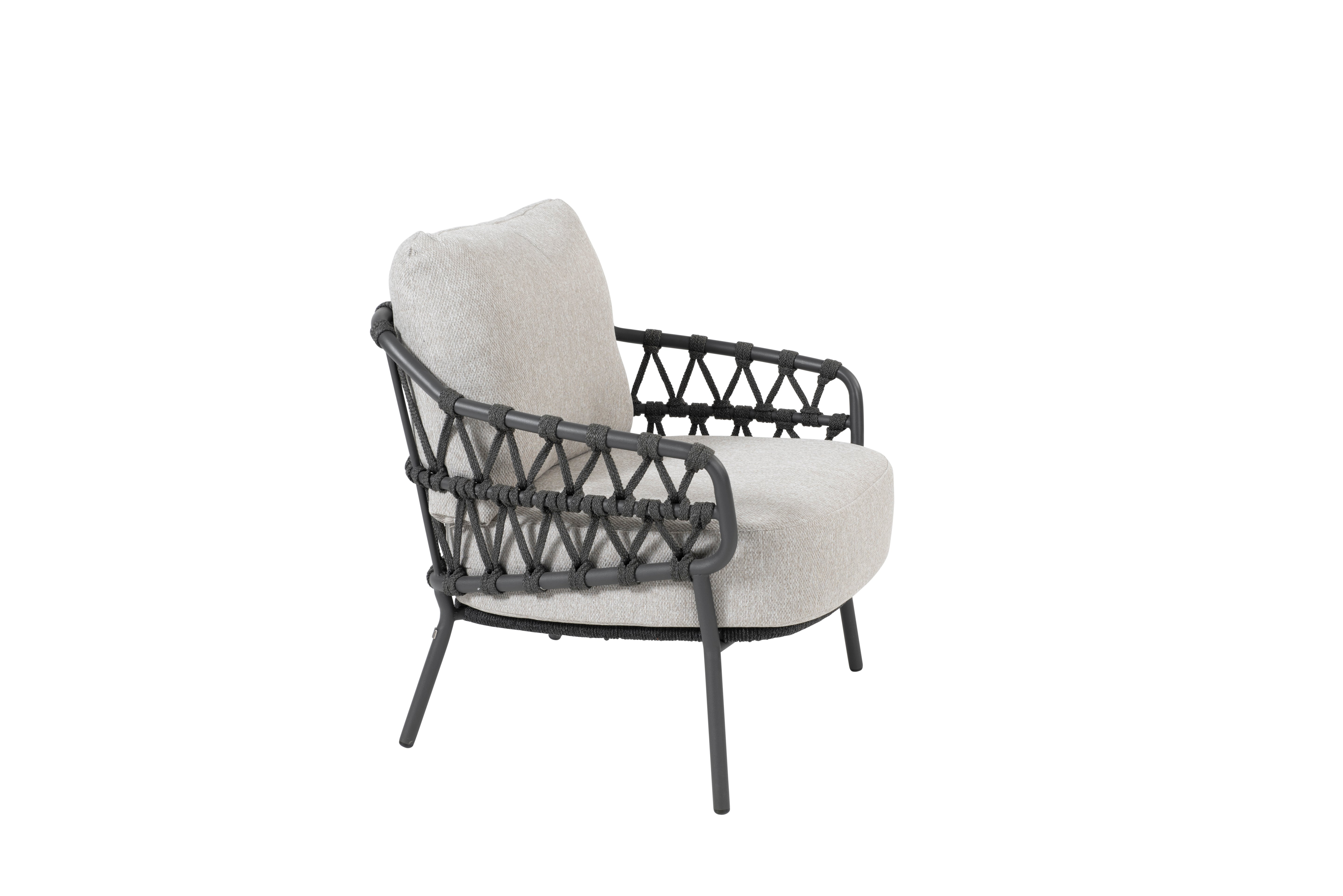 4SO Calpi niedriger Esszimmerstuhl anthrazit inkl. 2 Kissen