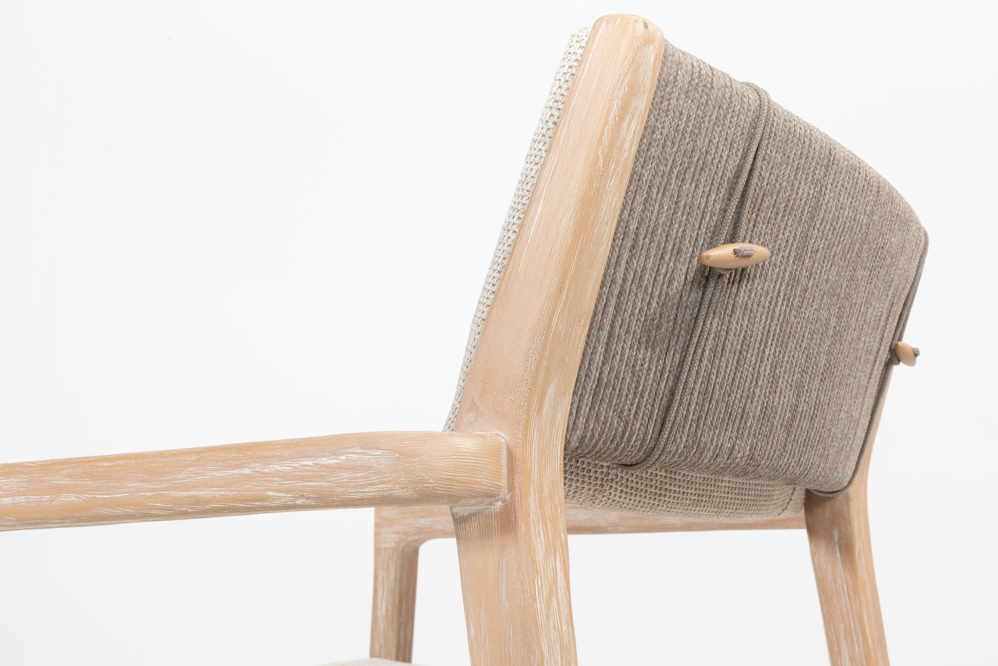 4SO Julia low dining chair brushed teak with 2 cushions - SKU 214035 - Detail view