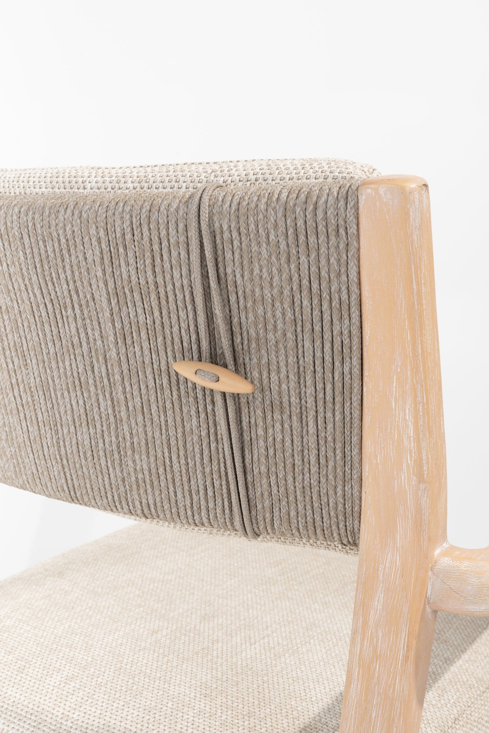 4SO Julia low dining chair brushed teak with 2 cushions - SKU 214035 - Detail view