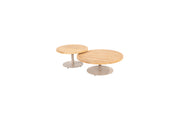 Volta salontafels set van 2 teak Ø80 + Ø60 cm - Latte